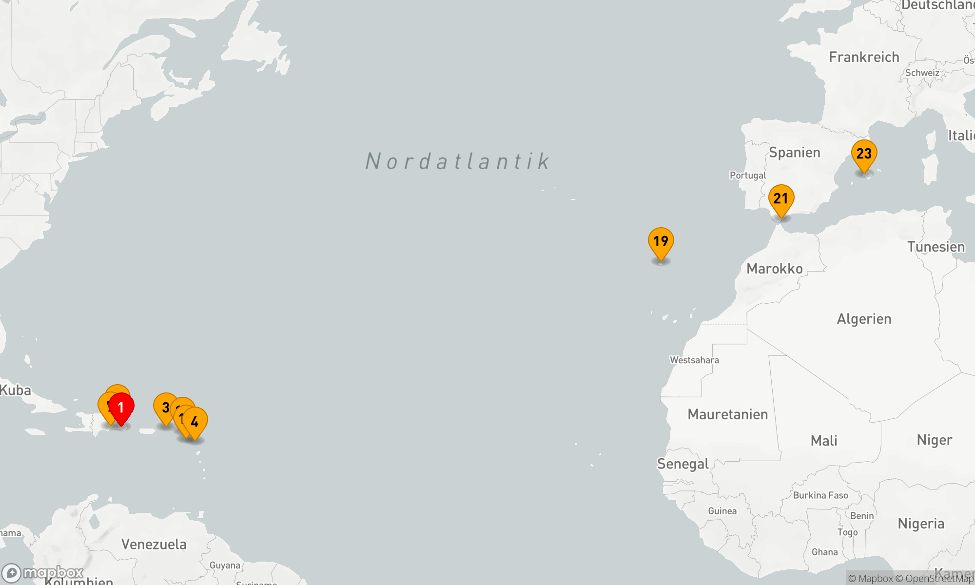 Route 22 Nächte - Karibik & Auszeit auf dem Atlantik
