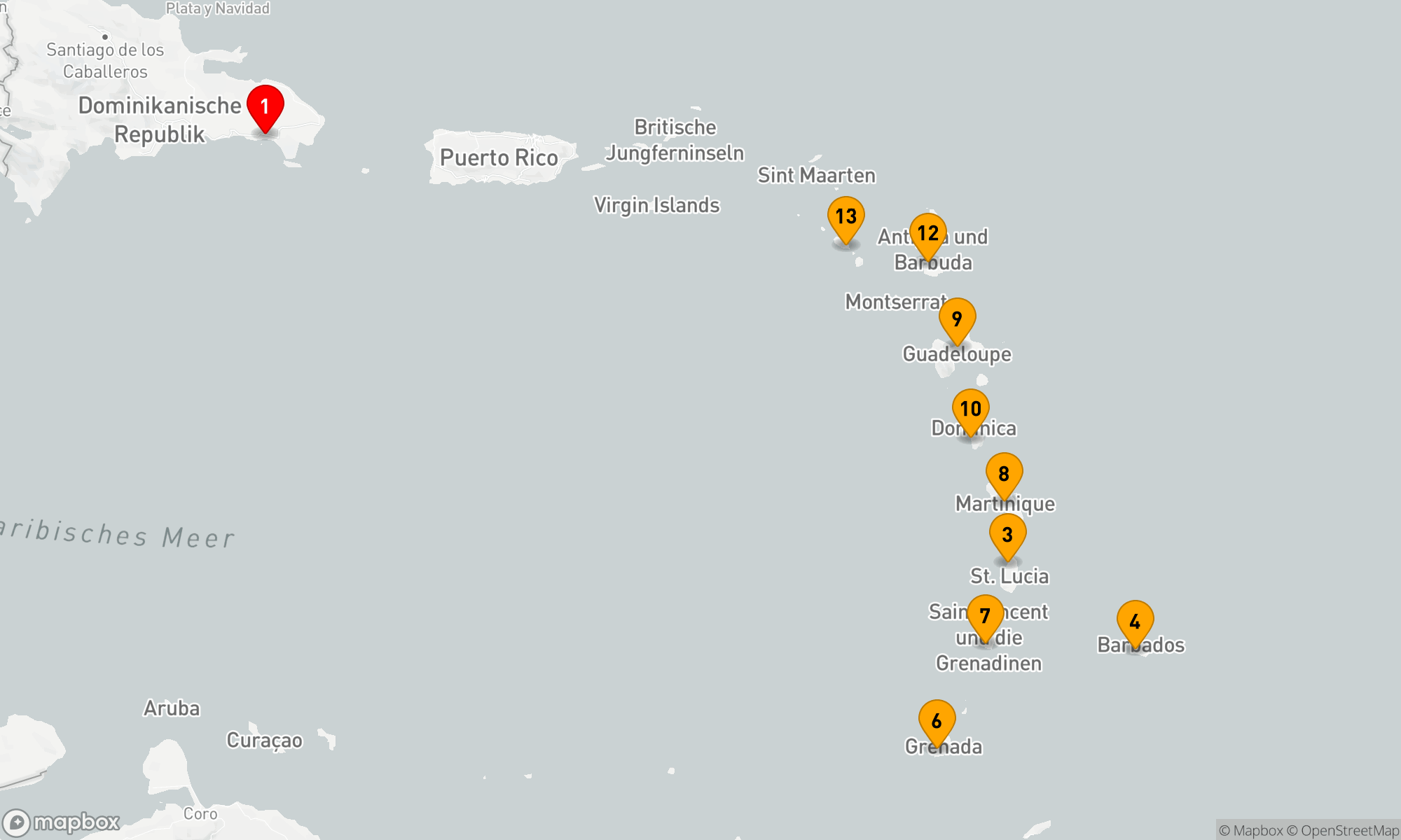Route 14 Nächte - Karibische Inseln