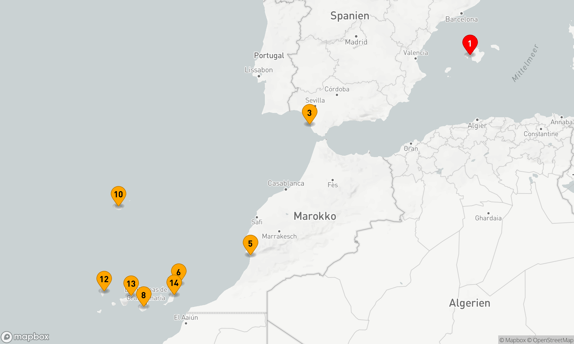 Route 14 Nächte - Kanaren,  Madeira und marokkanisches Flair