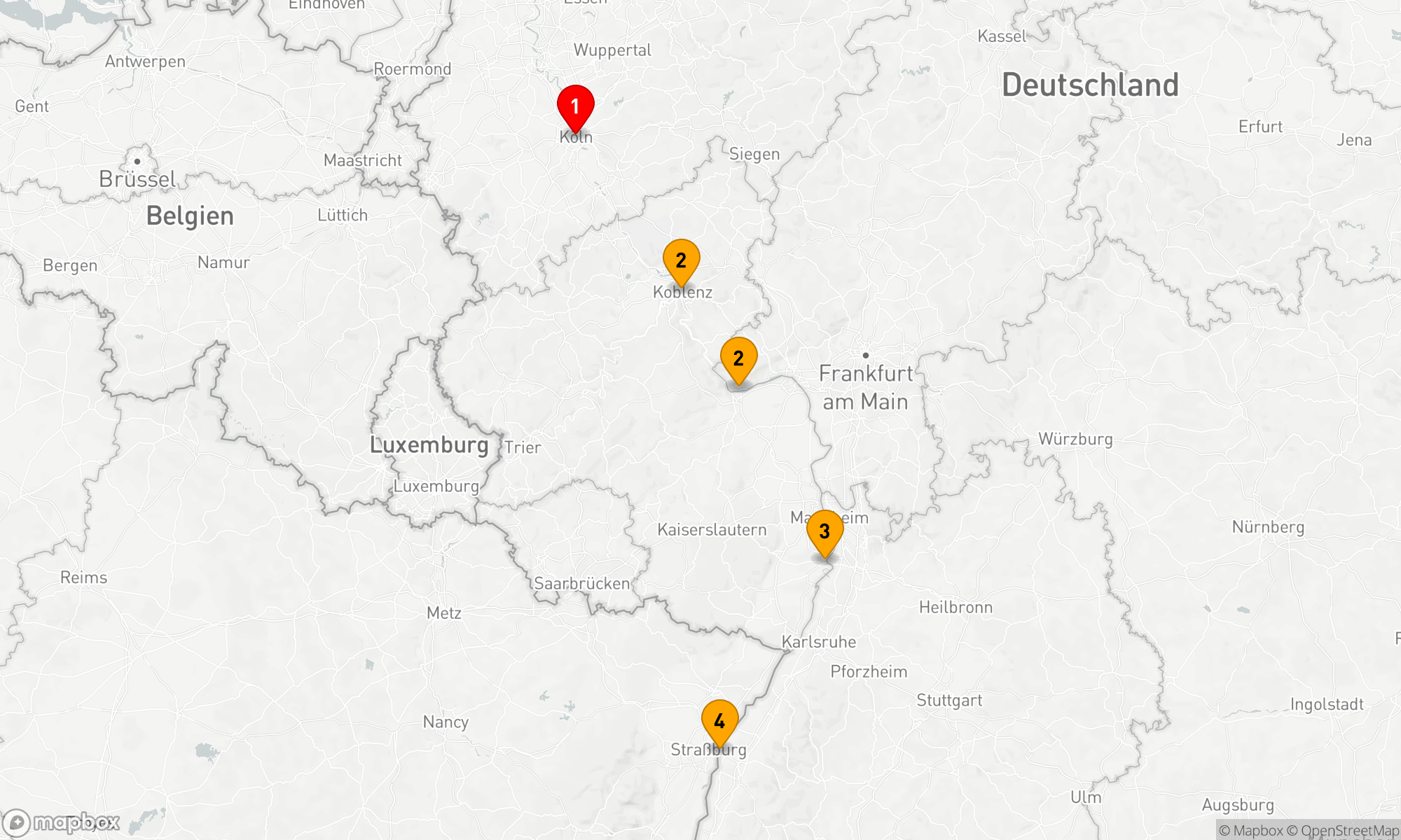 Route 4 Nächte - Adventszauber am Rhein