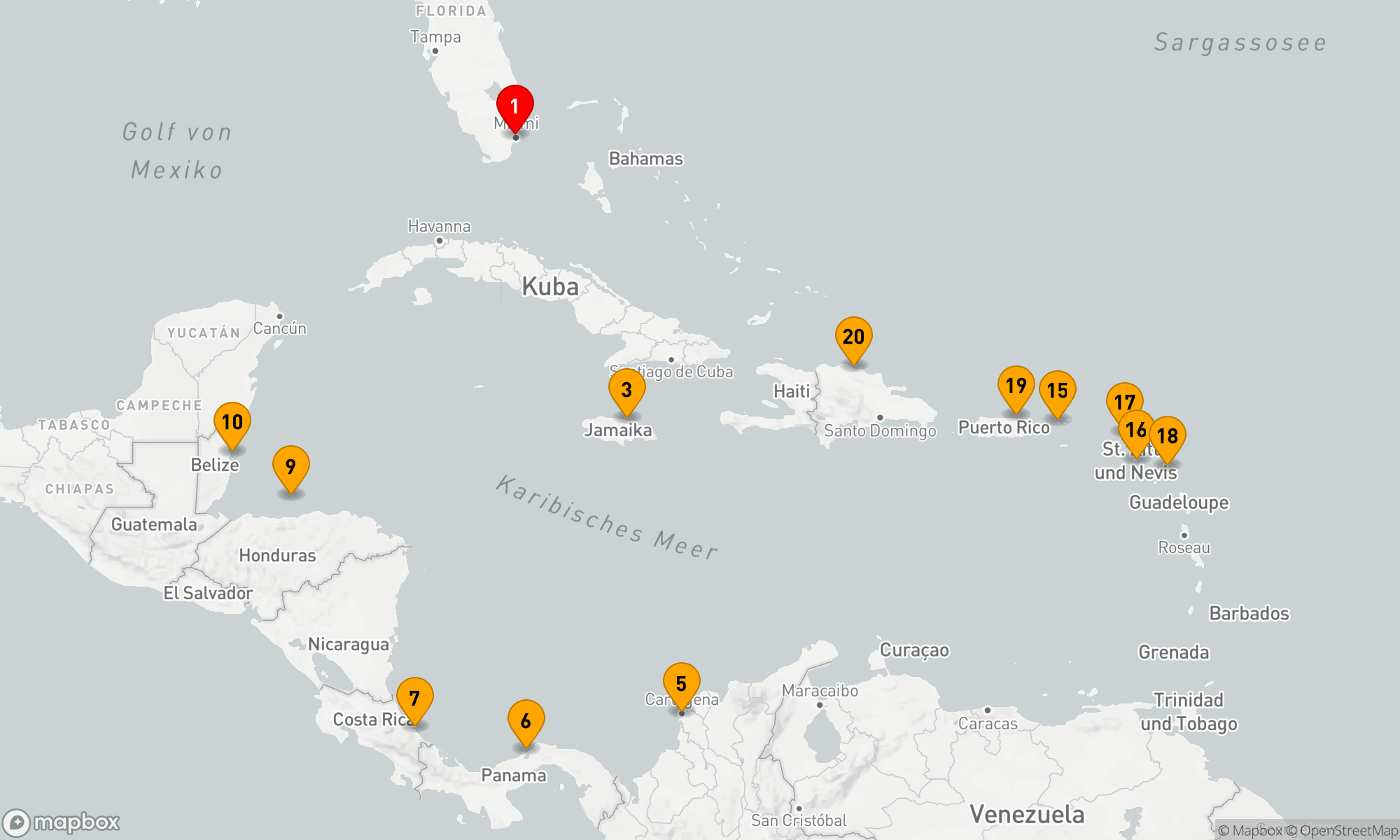 Route 21 Nächte - Karibische Harmonie-Expedition
