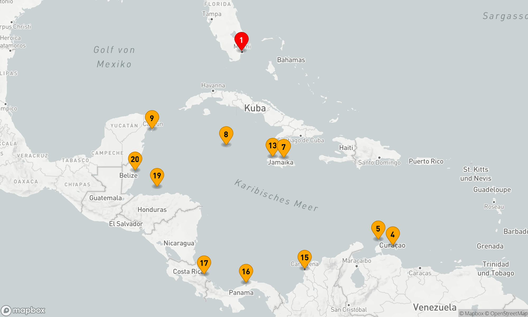Route 21 Nächte - Karibische Entdeckungsreise mit MSC Cruises