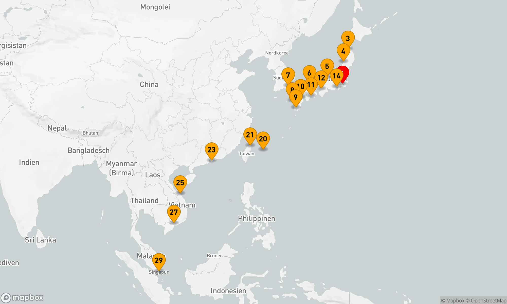 Route 28 Nächte - Rundreise Japan Herbstlaub & Südostasien