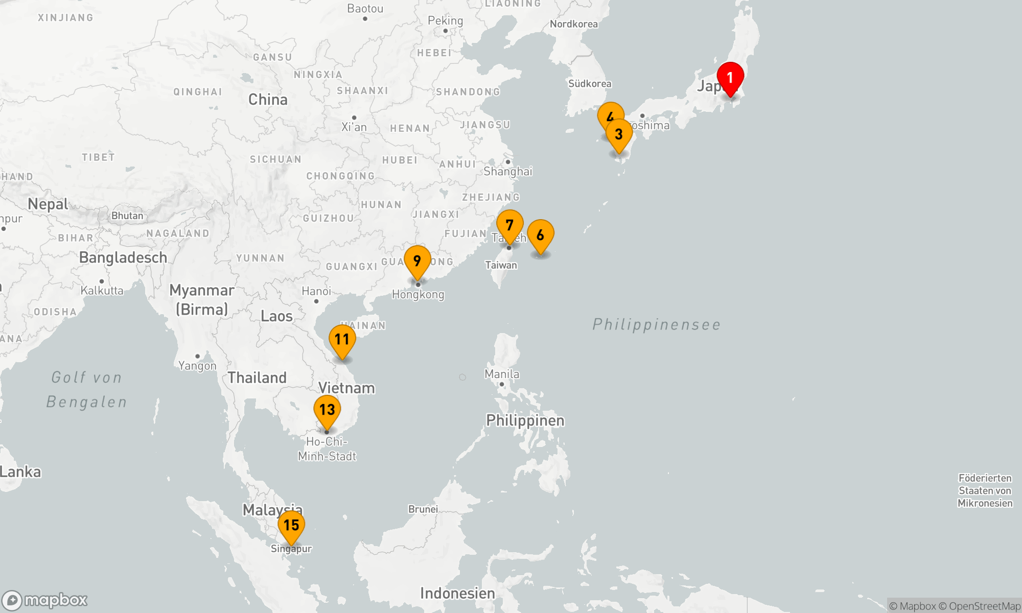 Route 14 Nächte - Südostasien & Japan