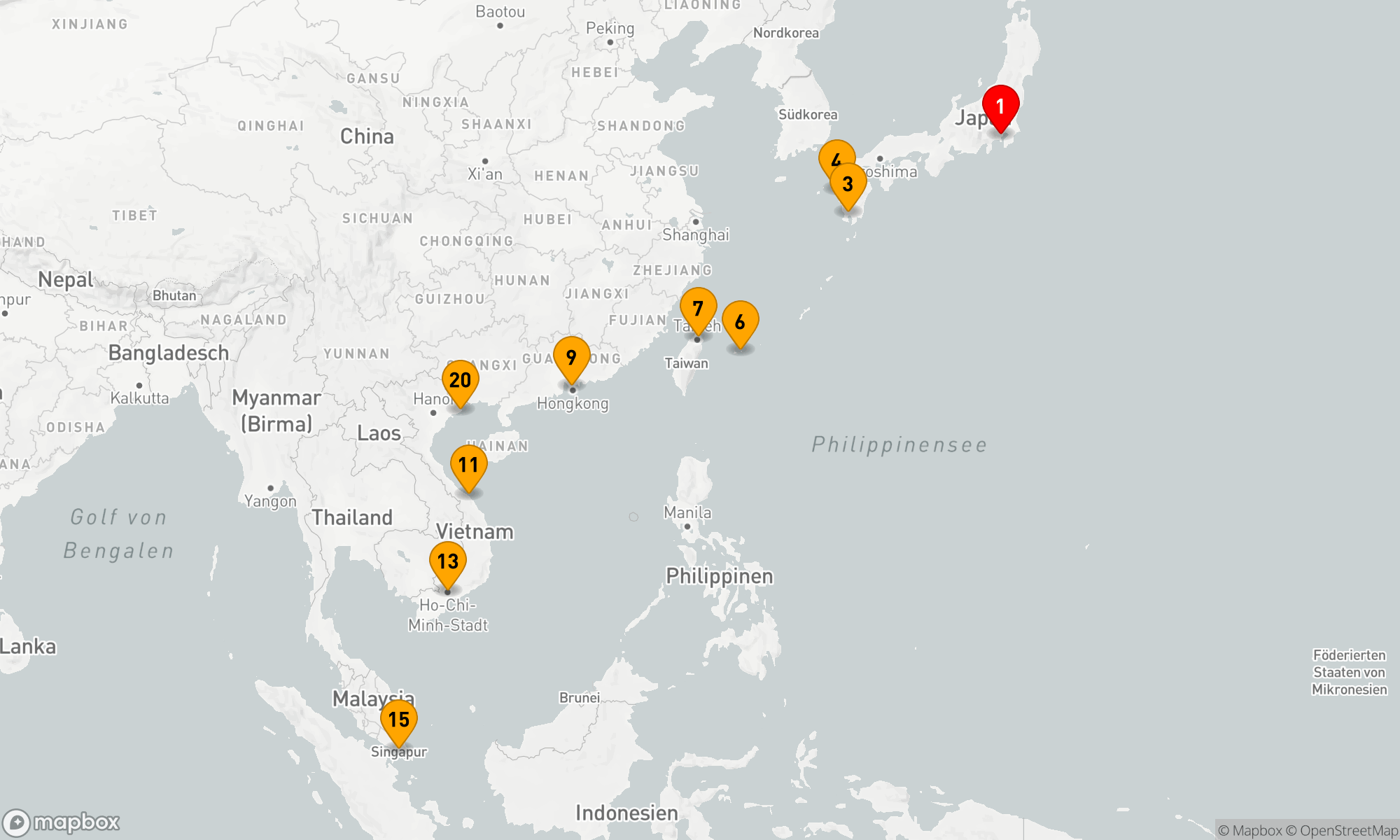 Route 24 Nächte - Japan & Südostasien mit Halong-Bucht