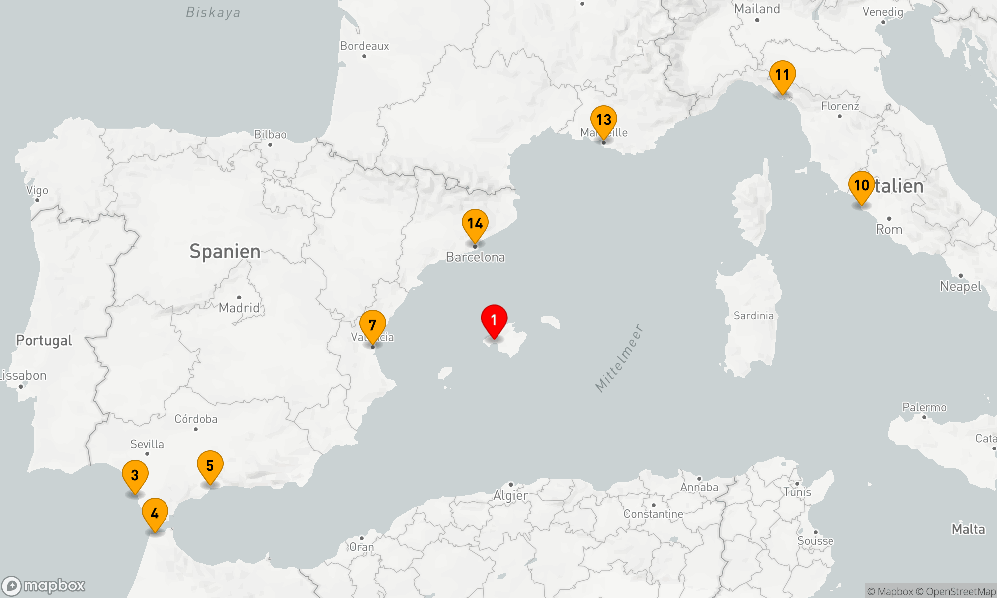 Route 14 Nächte - Höhepunkte des Westlichen Mittelmeers