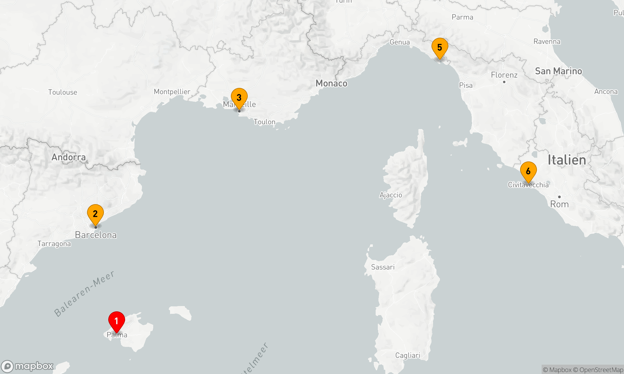 Route 7 Nächte - Höhepunkte des Westlichen Mittelmeers