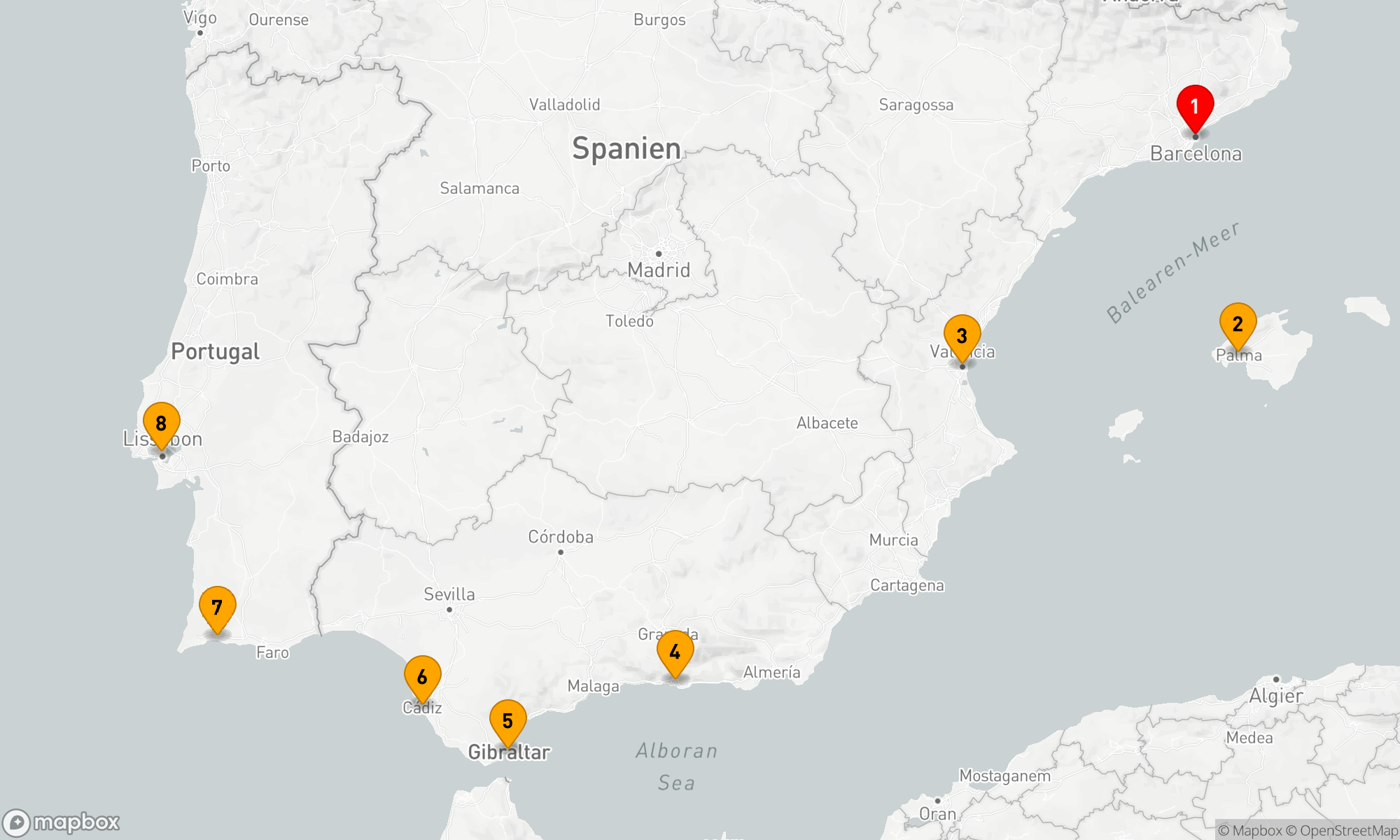 Route 7 Nächte - Mediterrane Entdeckungsreise: Von Gaudí bis zum Atlantik-Riff