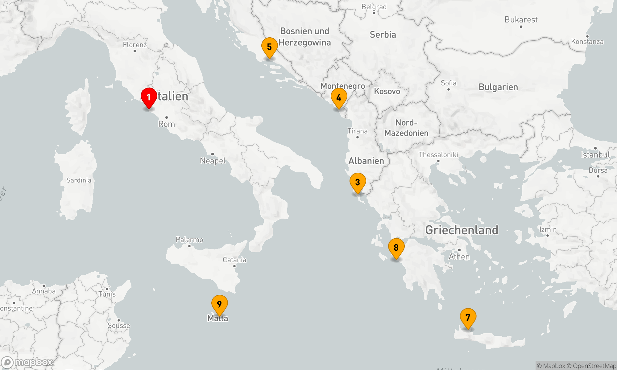 Route 10 Nächte - Mittelmeer mit Italien & Kroatien