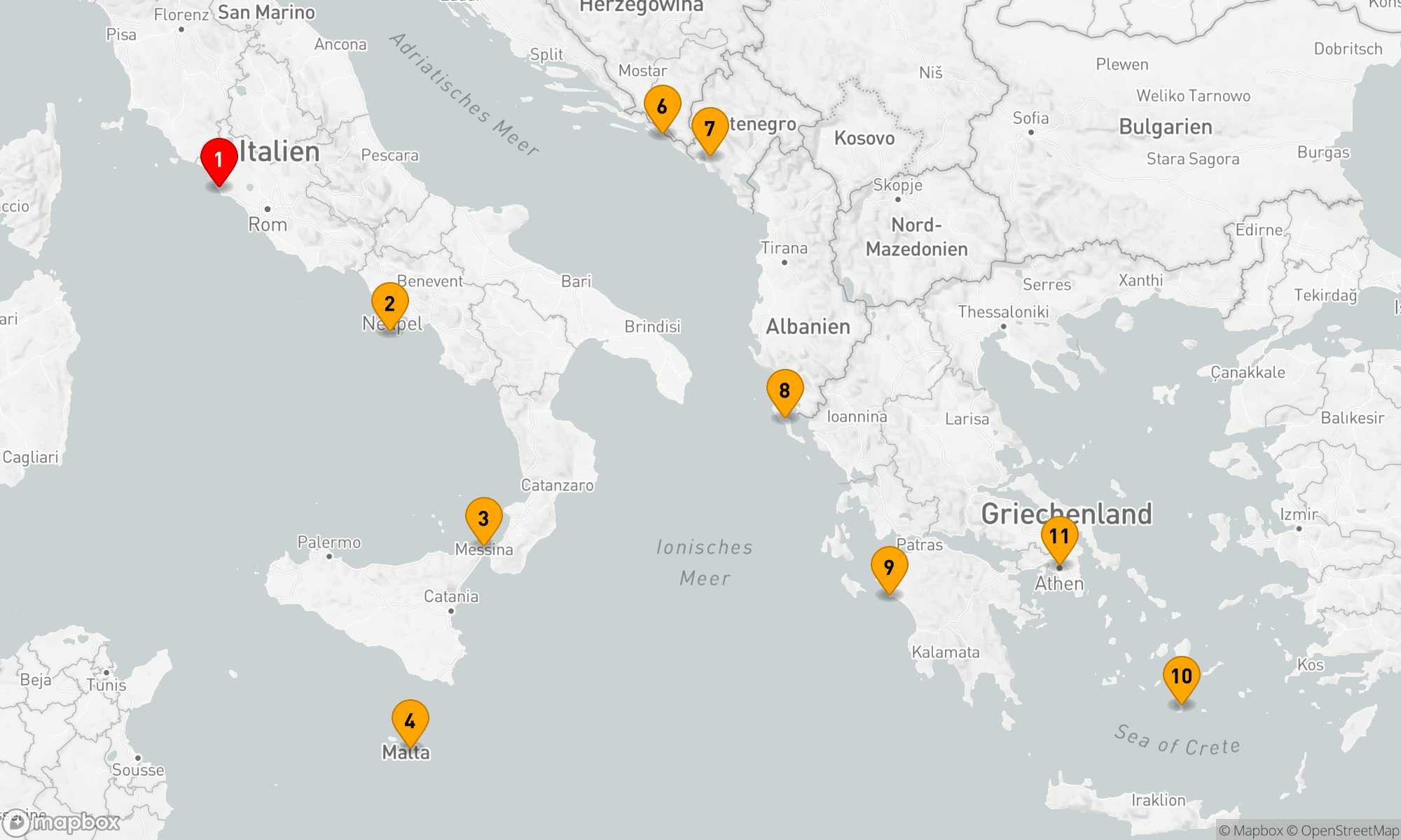 Route 10 Nächte - DAZZLING MEDITERRANEAN
