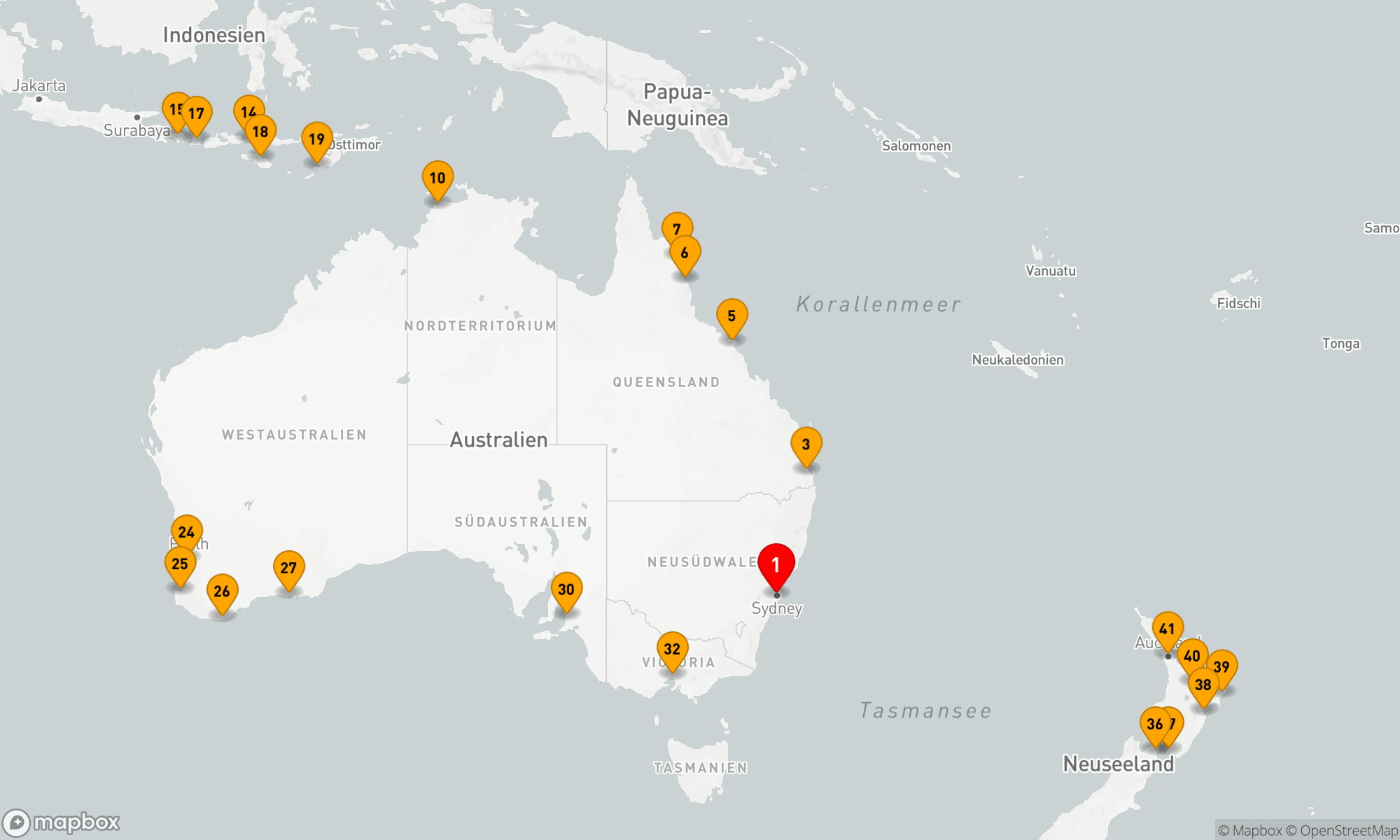 Route 40 Nächte - CORALS & KIWI COASTS