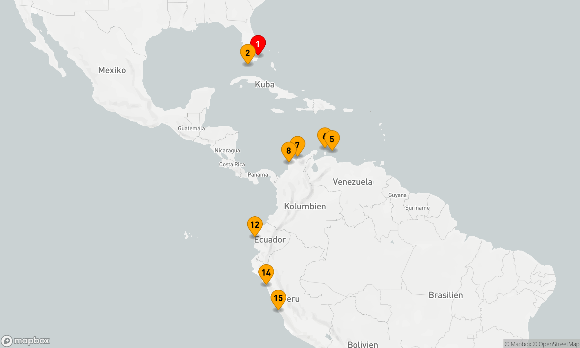 Route 15 Nächte - ANTILLES TO ANDES