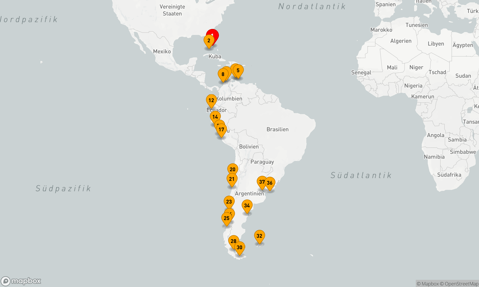 Route 36 Nächte - CARIBBEAN TO CAPE HORN