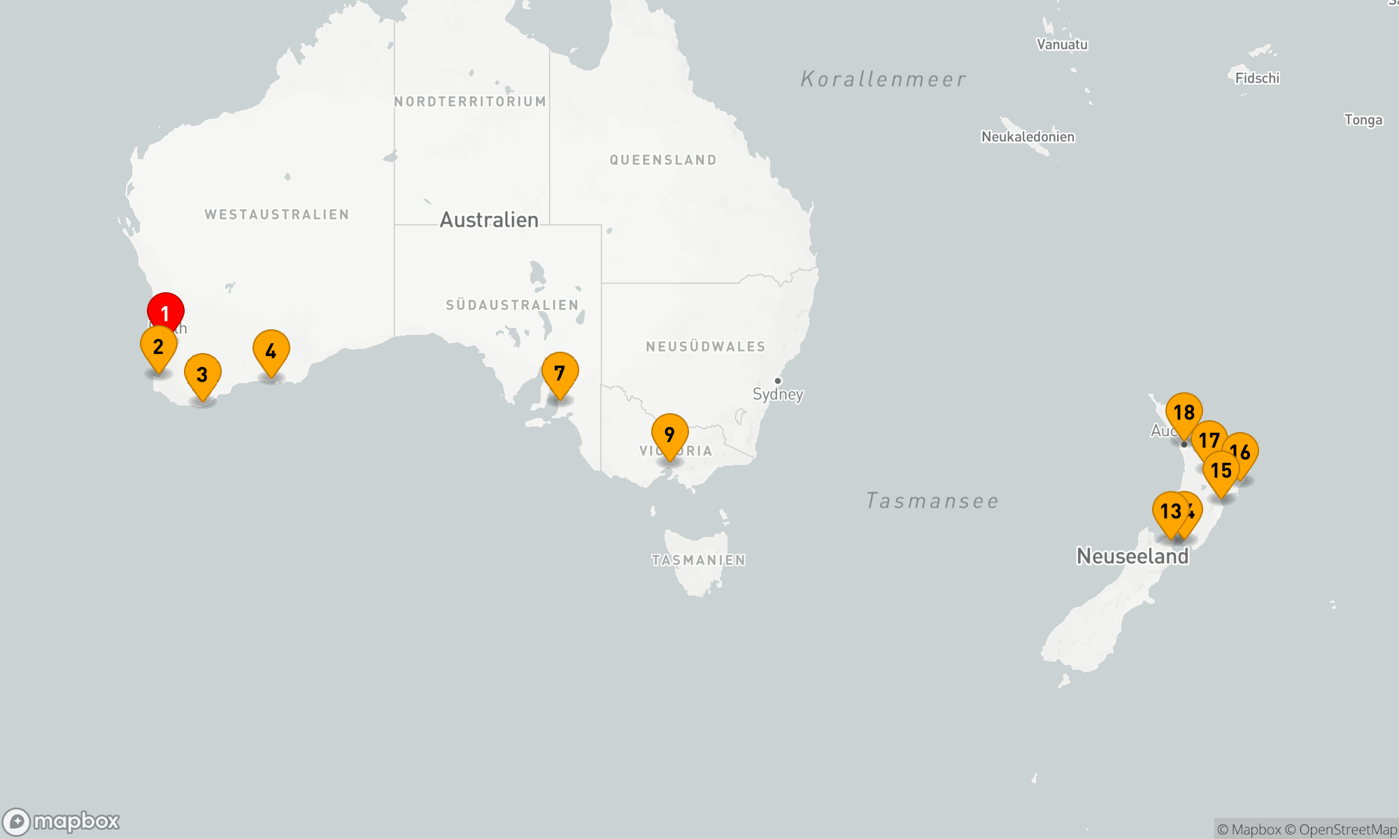 Route 17 Nächte - TASMAN SEA EMBRACE