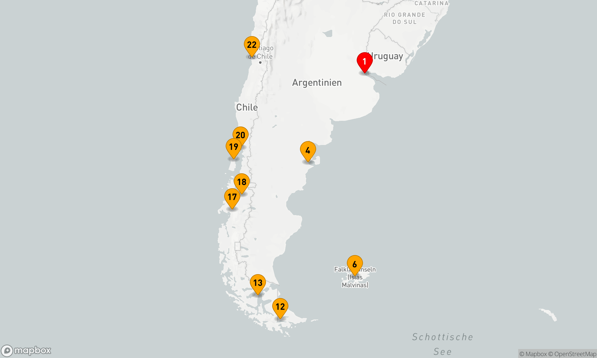 Route 21 Nächte - SOUTHERN FJORDS & GLACIERS