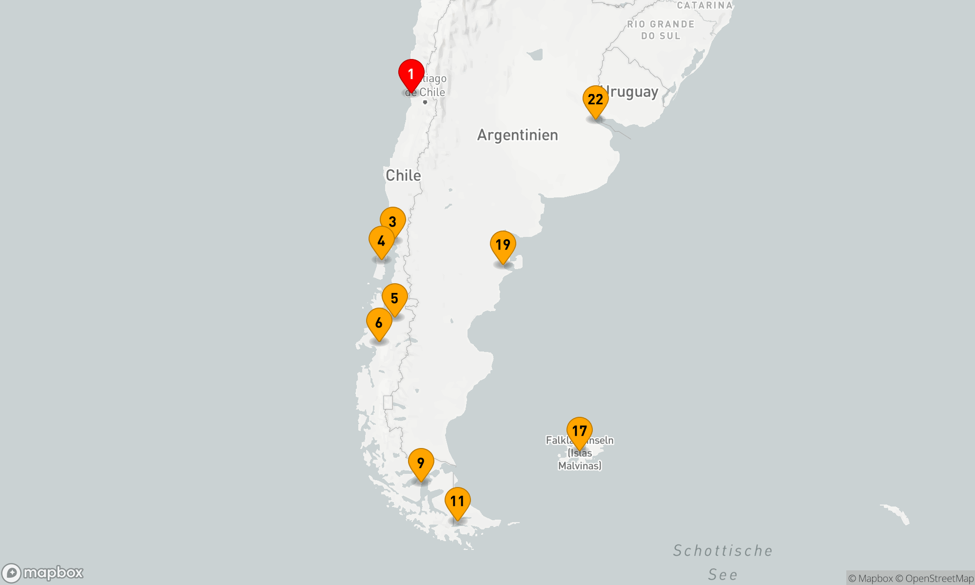 Route 21 Nächte - SOUTHERN FJORDS & GLACIERS
