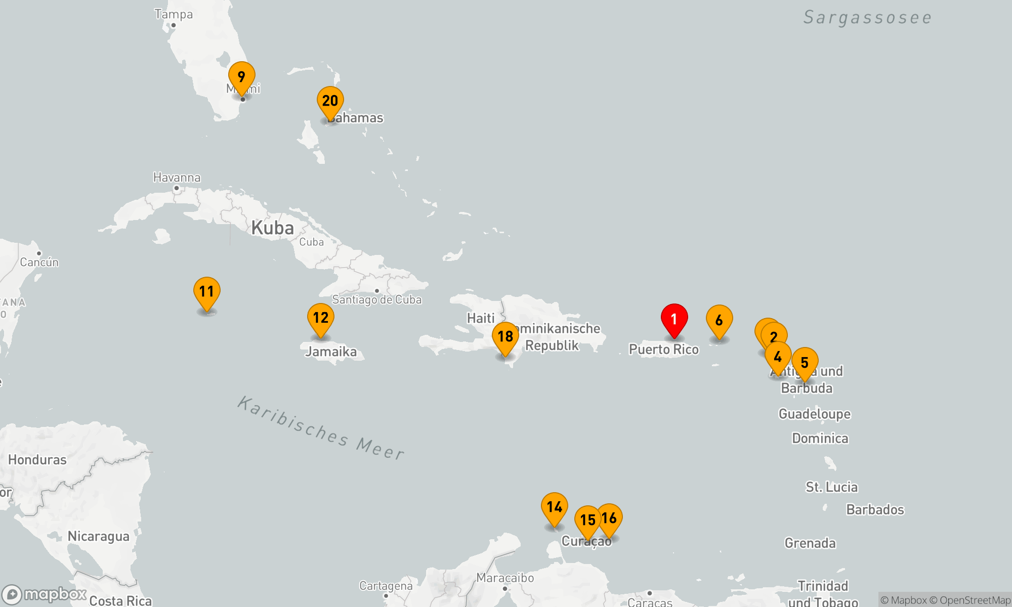 Route 20 Nächte - SJU TO MIA