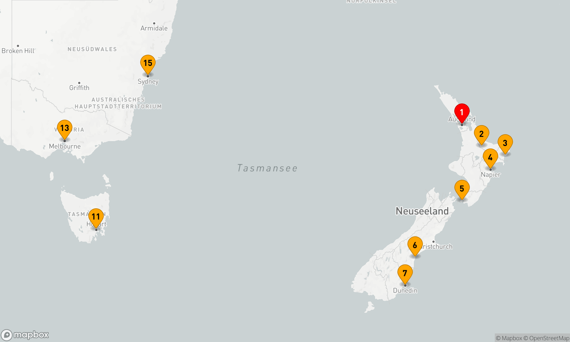 Route 14 Nächte - TASMAN ADVENTURE