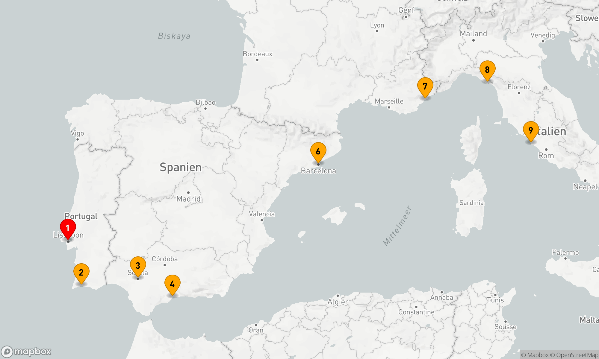 Route 8 Nächte - MEDITERRANEAN SUNRISE