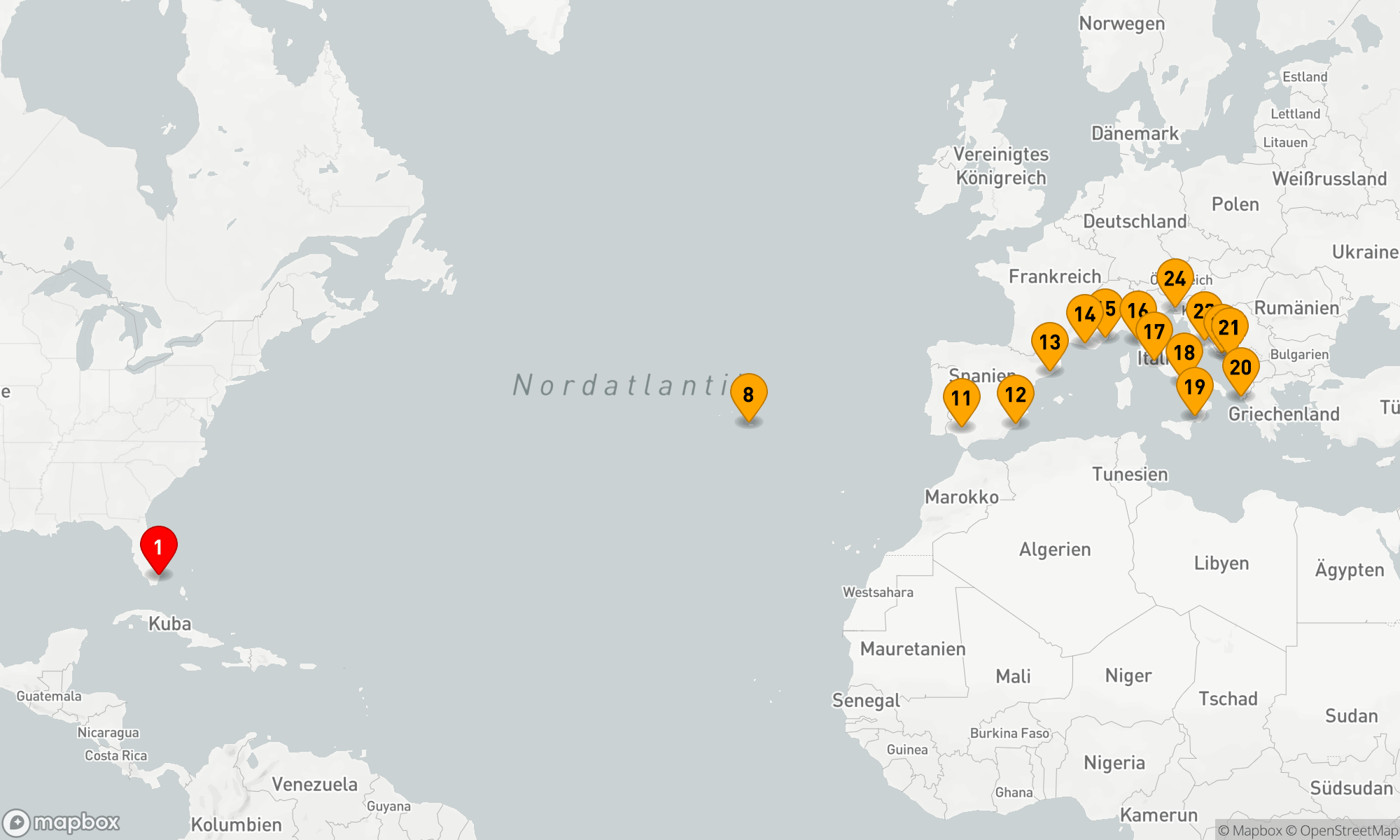 Route 23 Nächte - GRAND ATLANTIC TO ADRIATIC