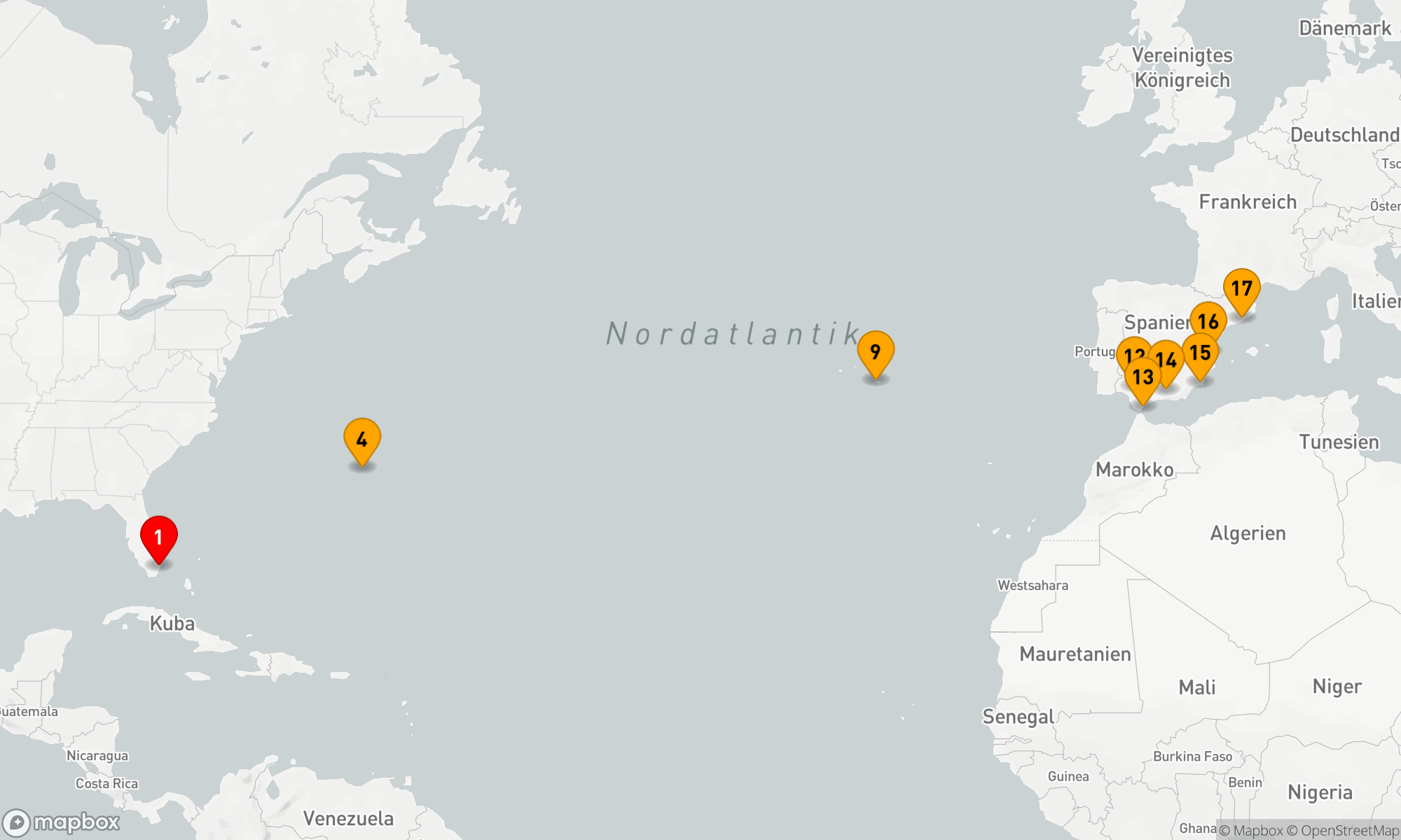 Route 16 Nächte - BRILLIANT BERMUDA & IBERIA