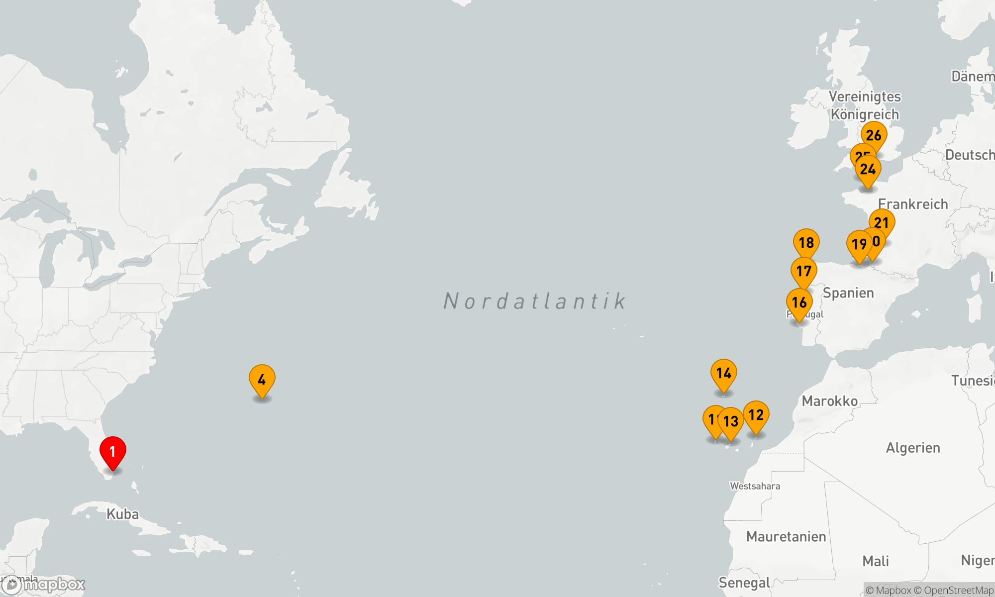 Route 25 Nächte - ATLANTIC ISLES & KINGDOMS