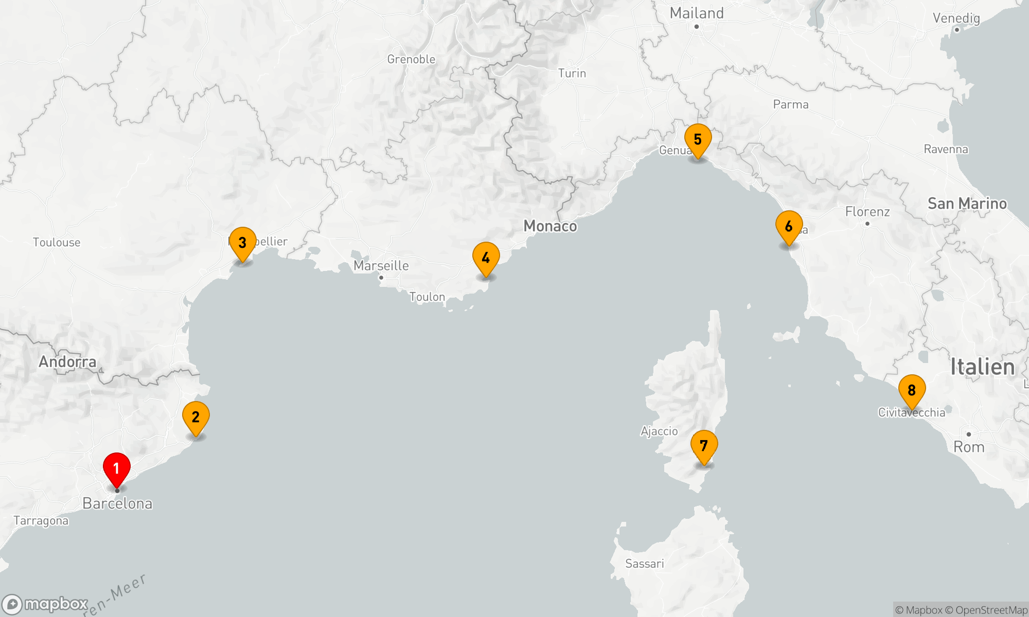 Route 7 Nächte - SPELLBINDING RIVIERAS