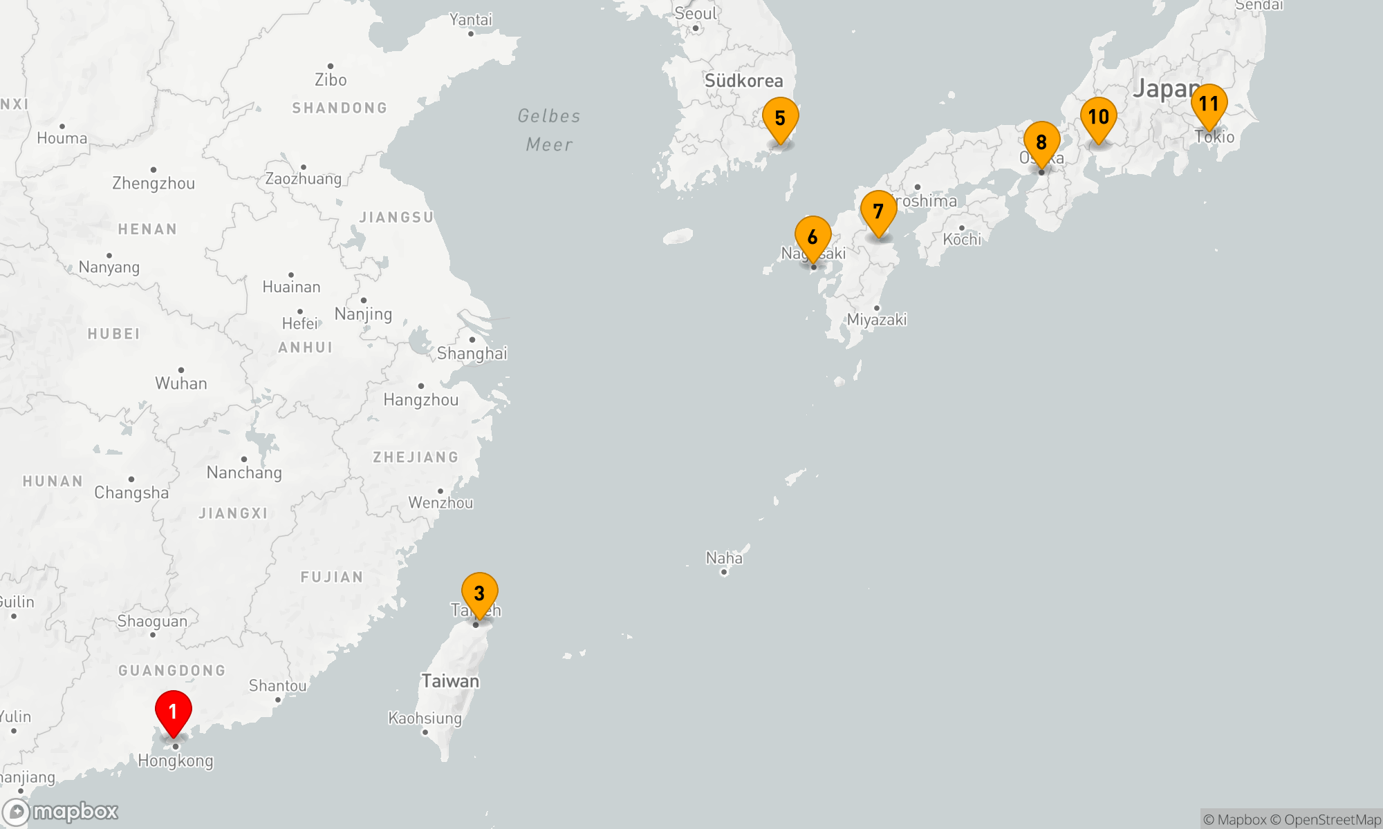 Route 11 Nächte - WHISPERS OF THE FAR EAST
