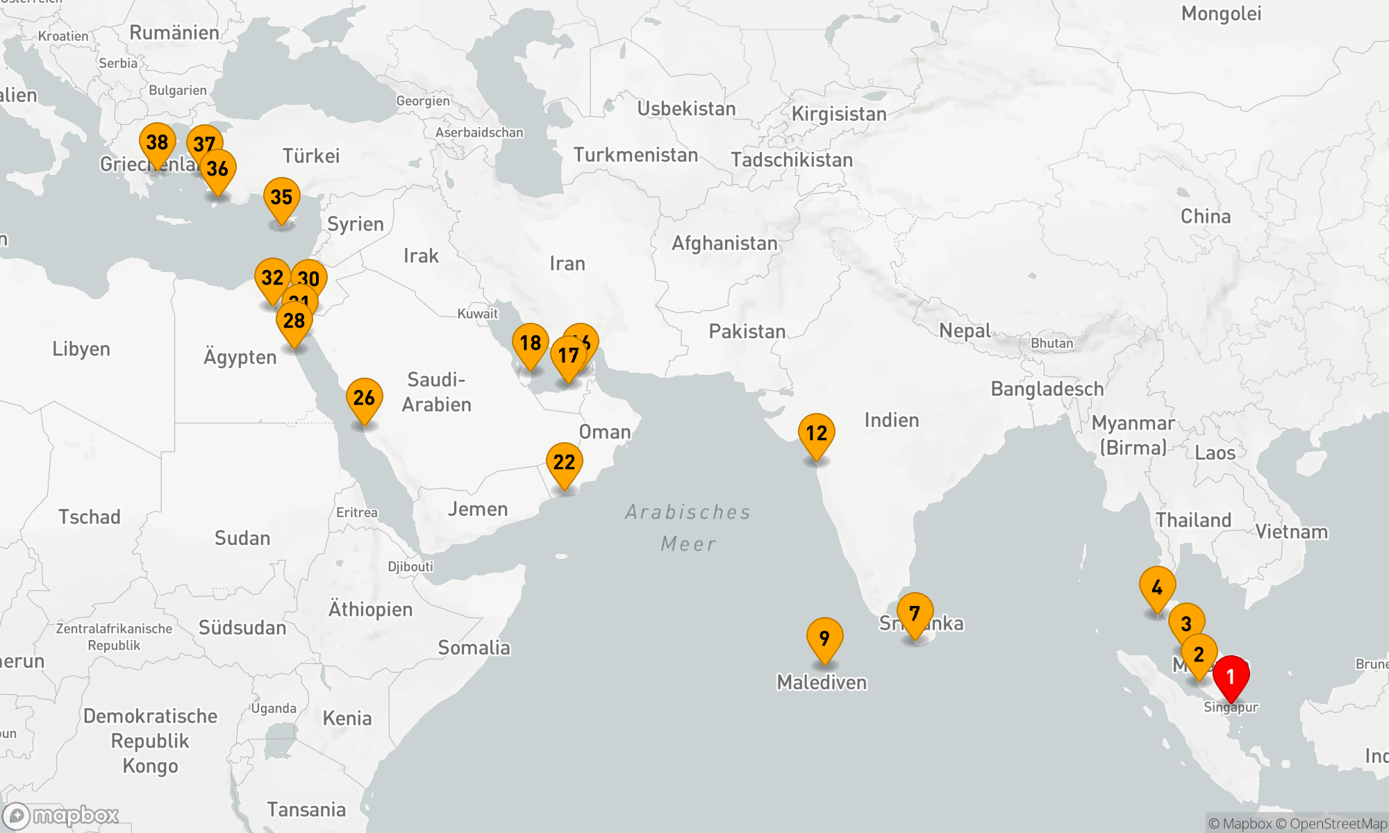 Route 37 Nächte - ASIA TO ANTIQUITY PASSAGE