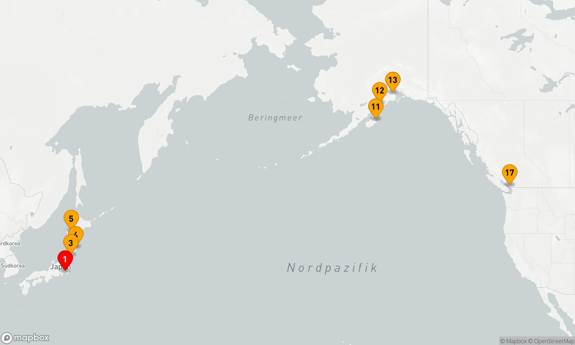 Route 17 Nächte - FAR EAST TO ALASKA FJORDS