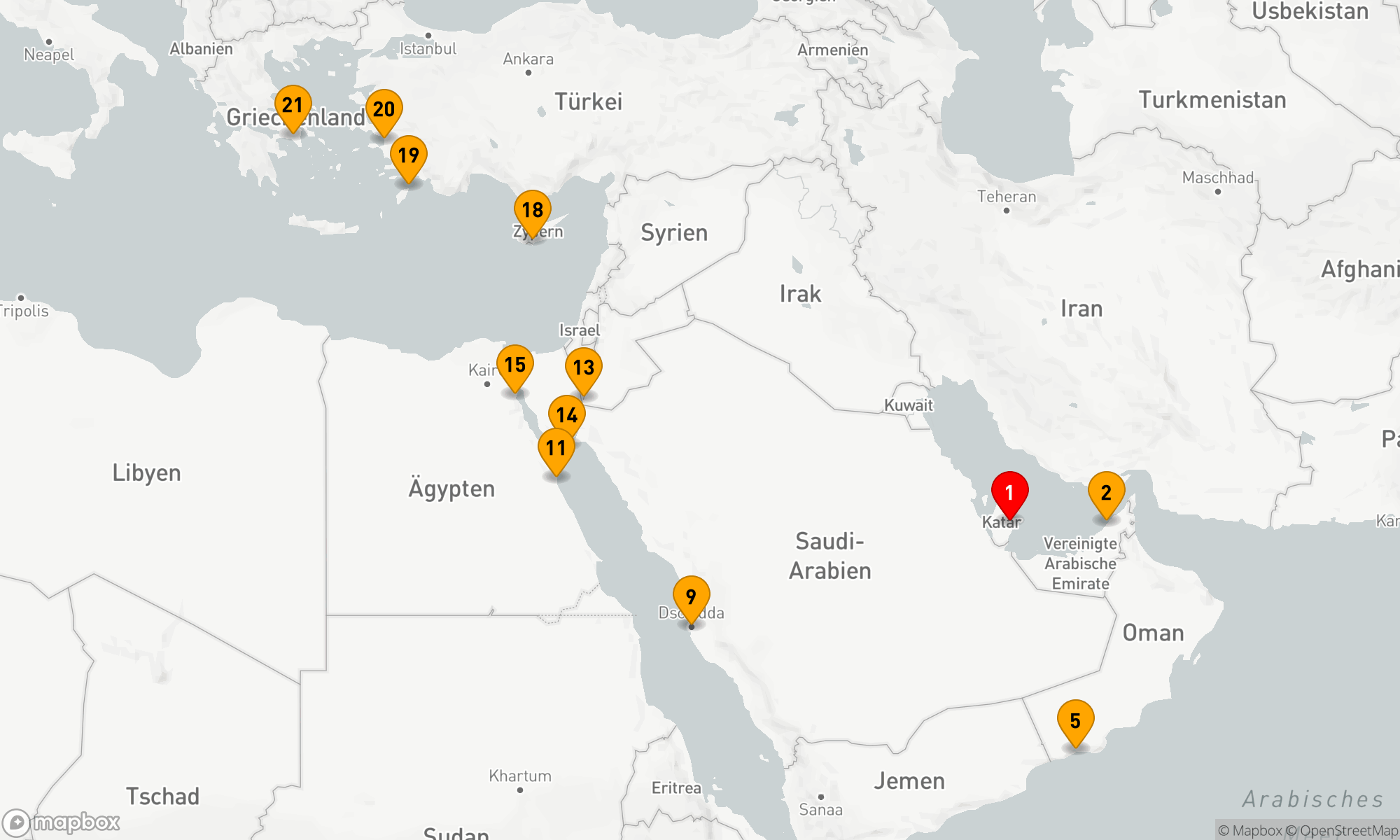 Route 20 Nächte - ARABIAN & AEGEAN GEMS