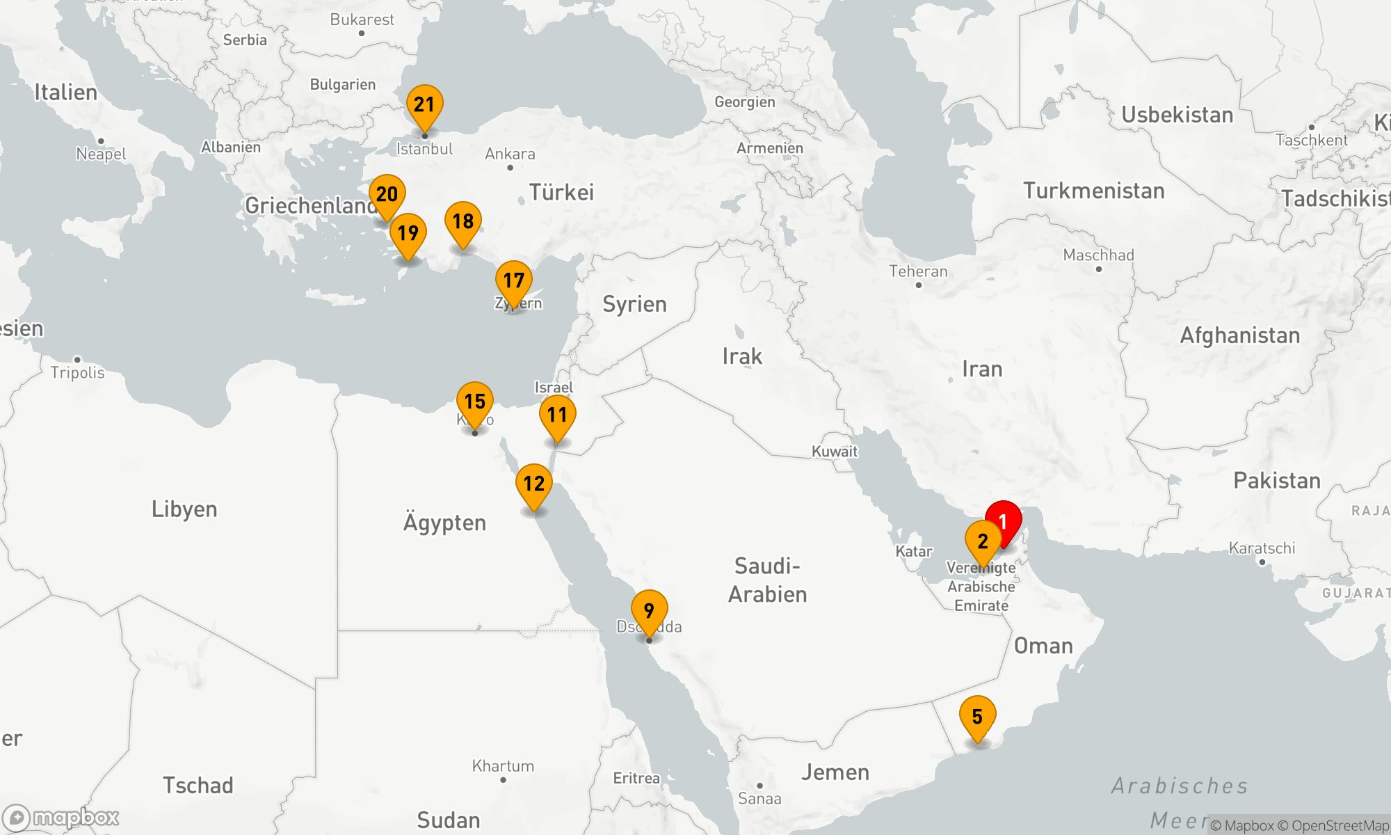 Route 21 Nächte - EMIRATES & SULTANATES