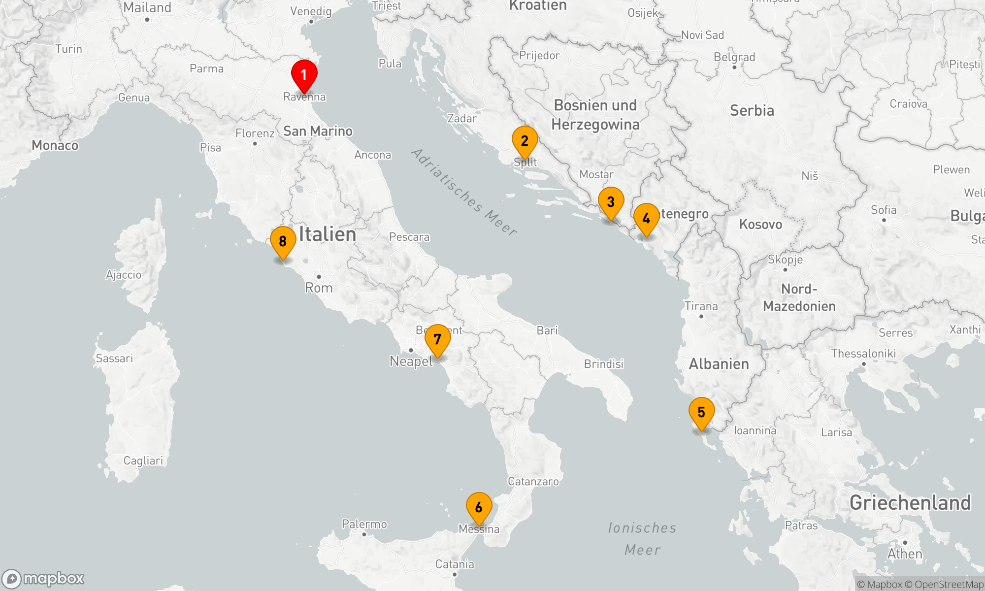 Route 7 Nächte - Mittelmeerzauber: Entdeckungsreise von Italien nach Kroatien