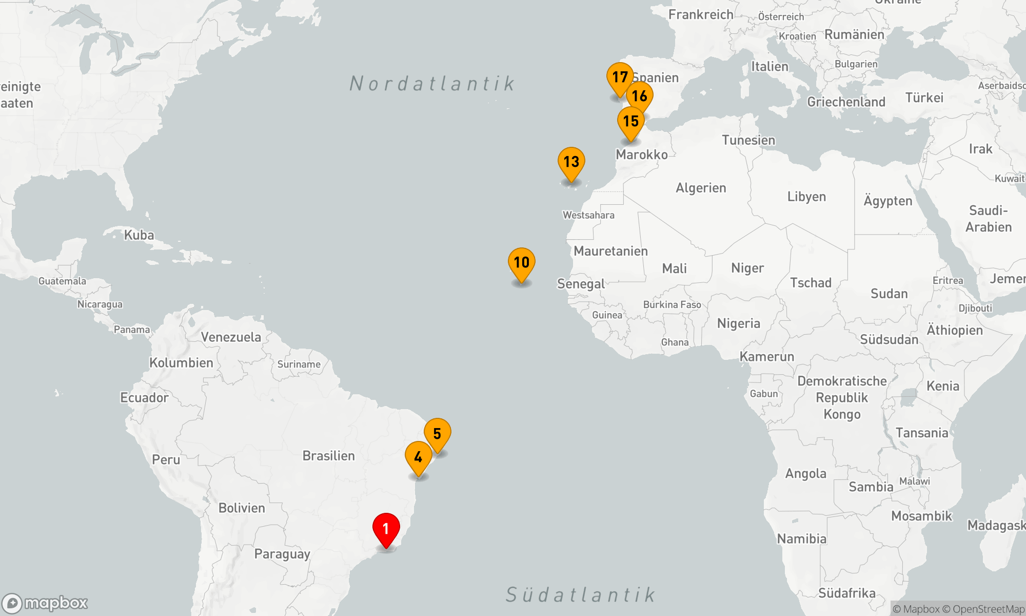 Route 16 Nächte - Von der Copacabana bis zur portugiesischen Küste