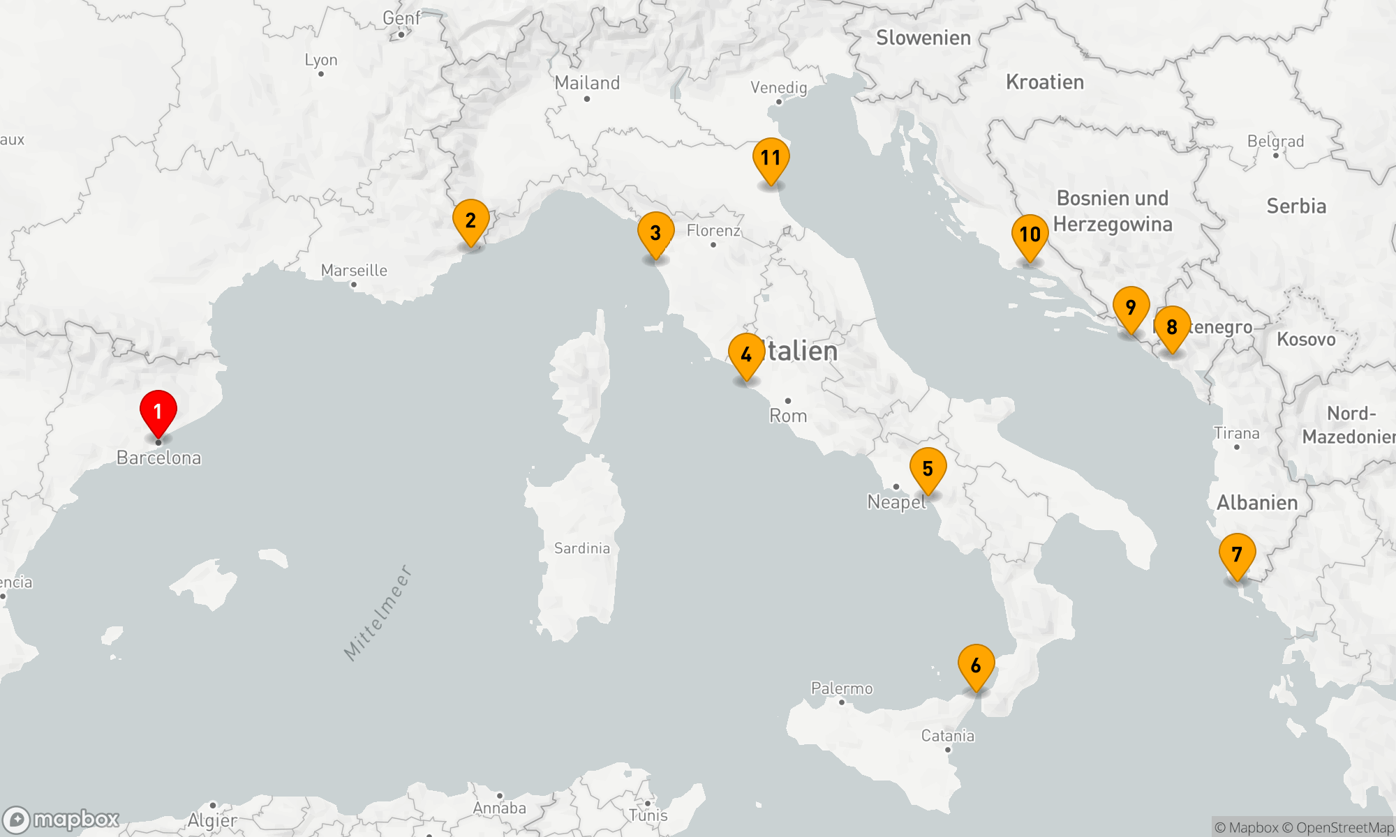 Route 10 Nächte - Mittelmeer-Mosaik: Von Küste zu Küste
