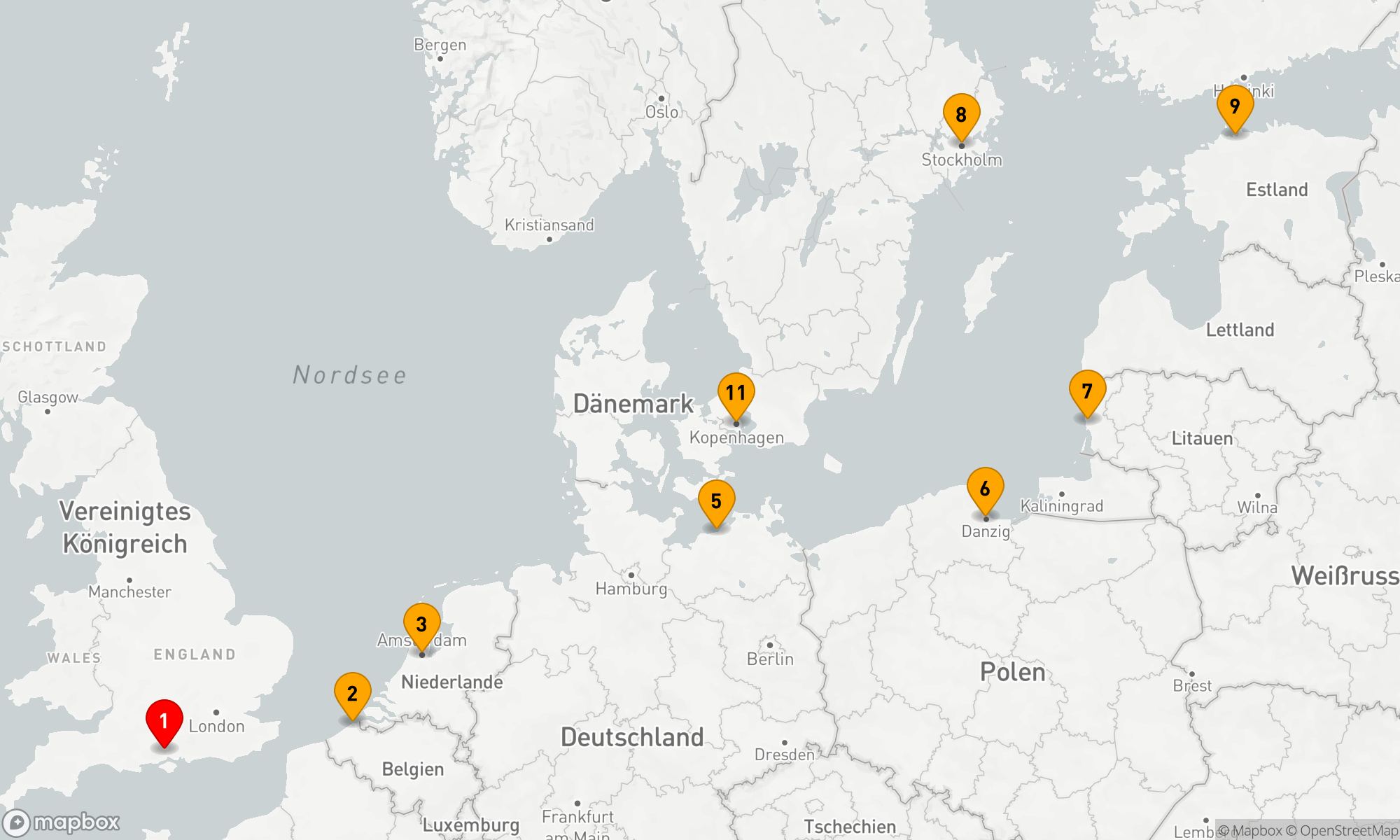 Route 11 Nächte - Nordische Metropolen und Märchenlandschaften