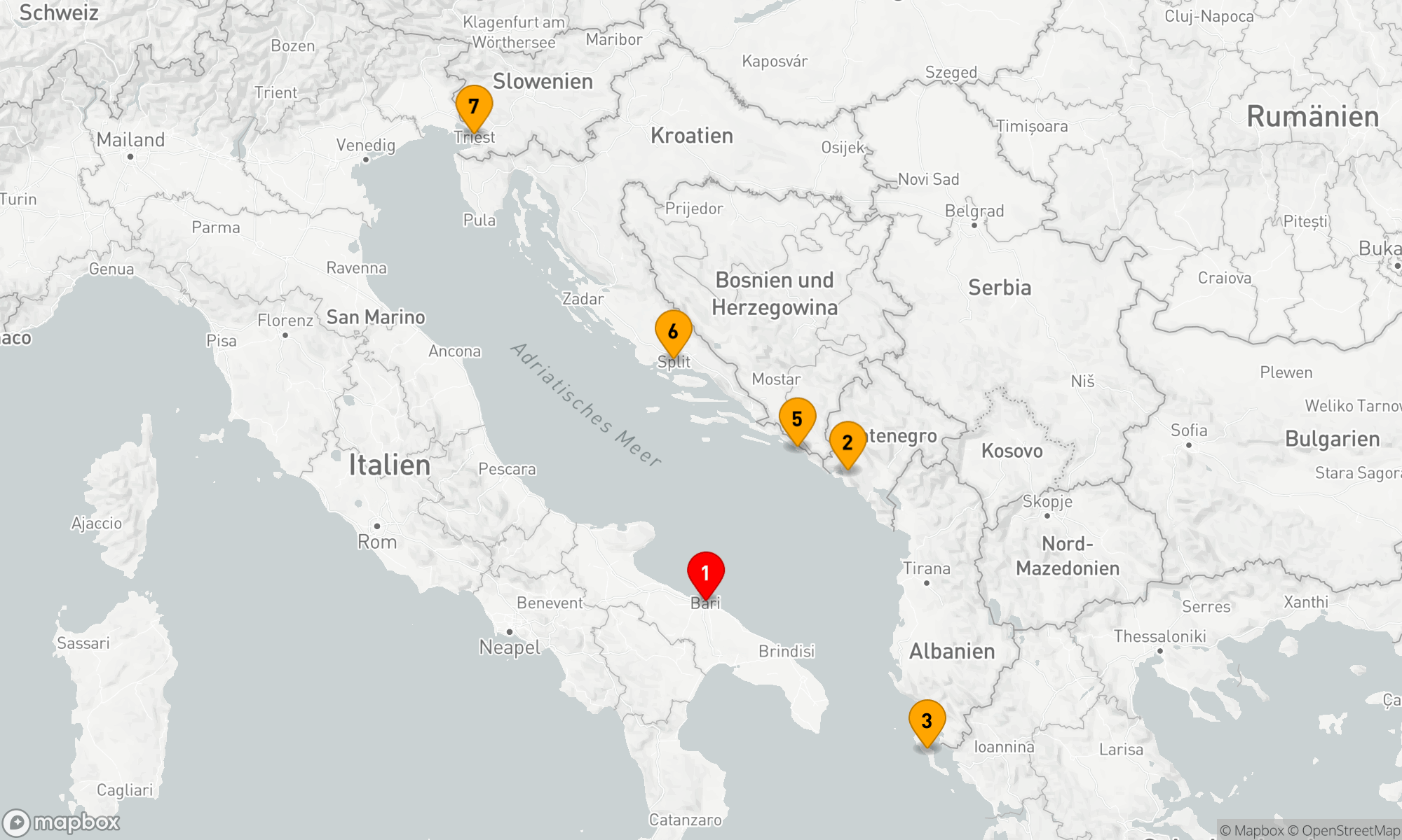 Route 7 Nächte - Adriatisches Abenteuer: Entdeckungsreise zu kulturellen Schätzen und malerischen Küstenstädten