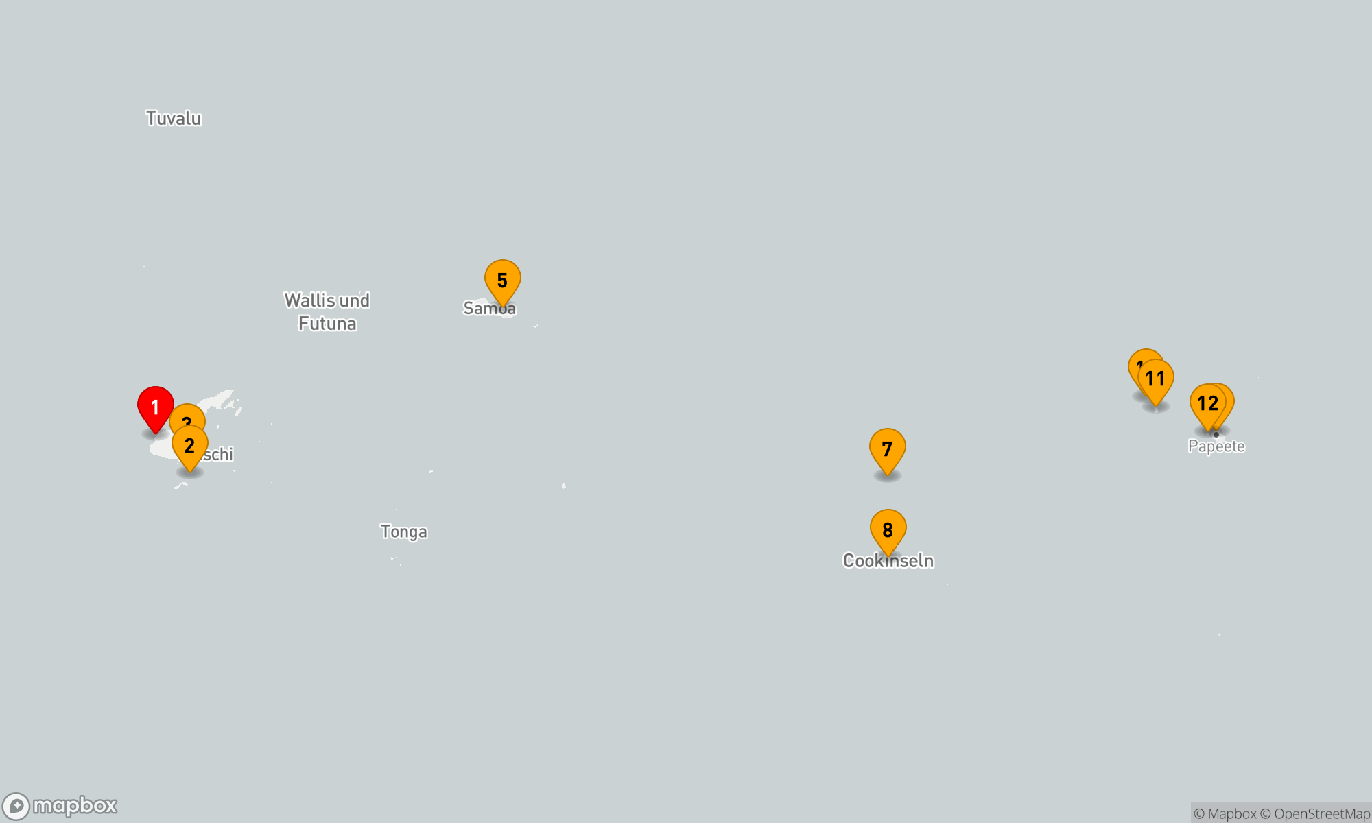 Route 12 Nächte - Trauminseln des Südpazifiks