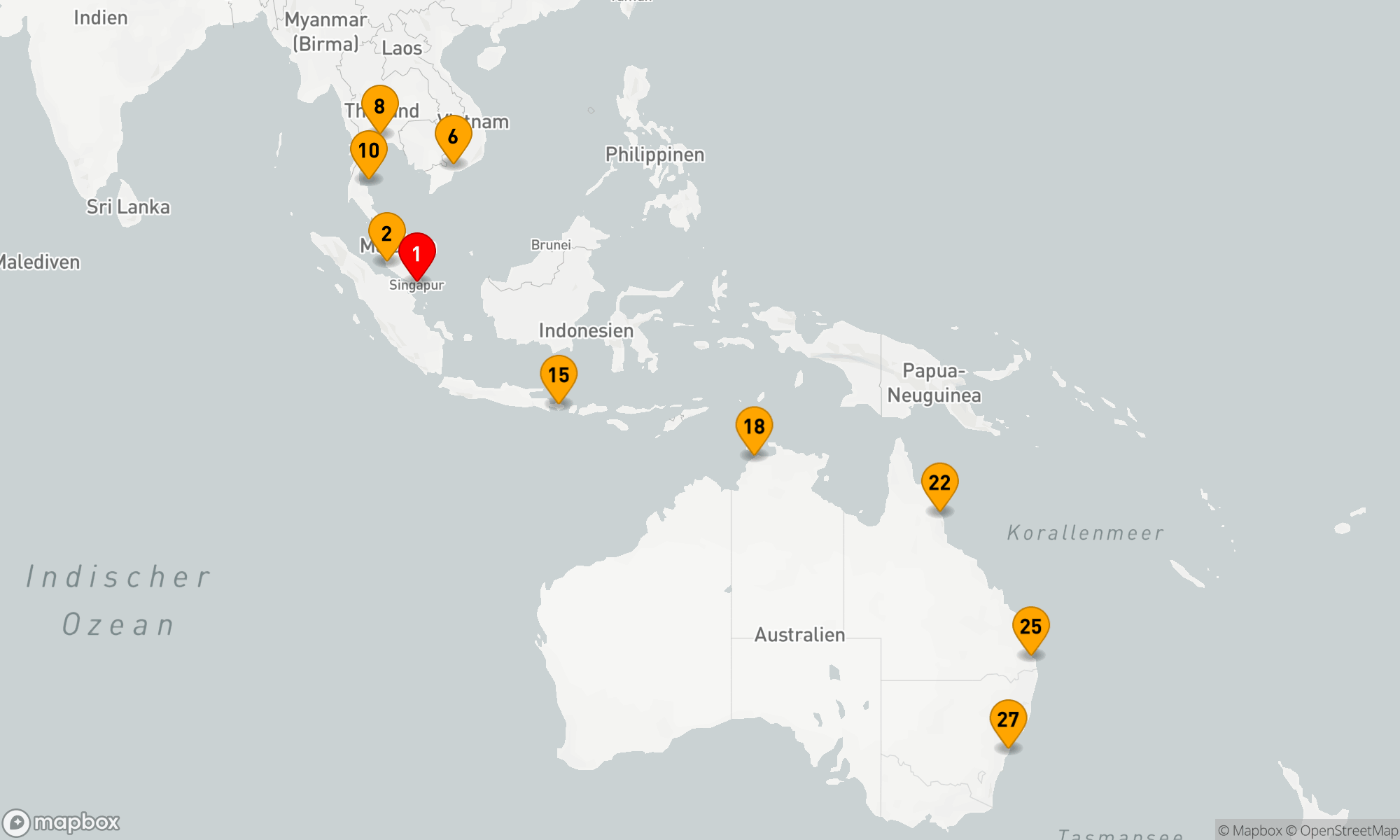 Route 26 Nächte - Asien und Australien