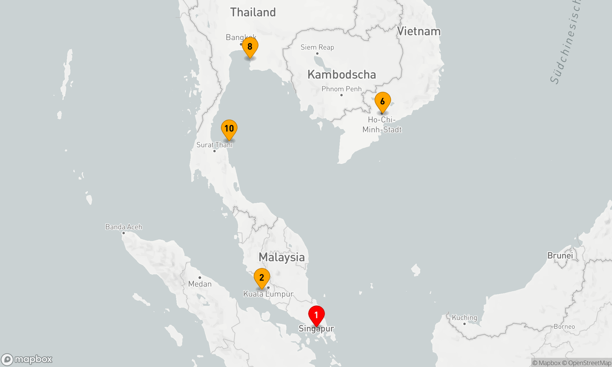 Route 11 Nächte - Malaysia,  Thailand und Vietnam