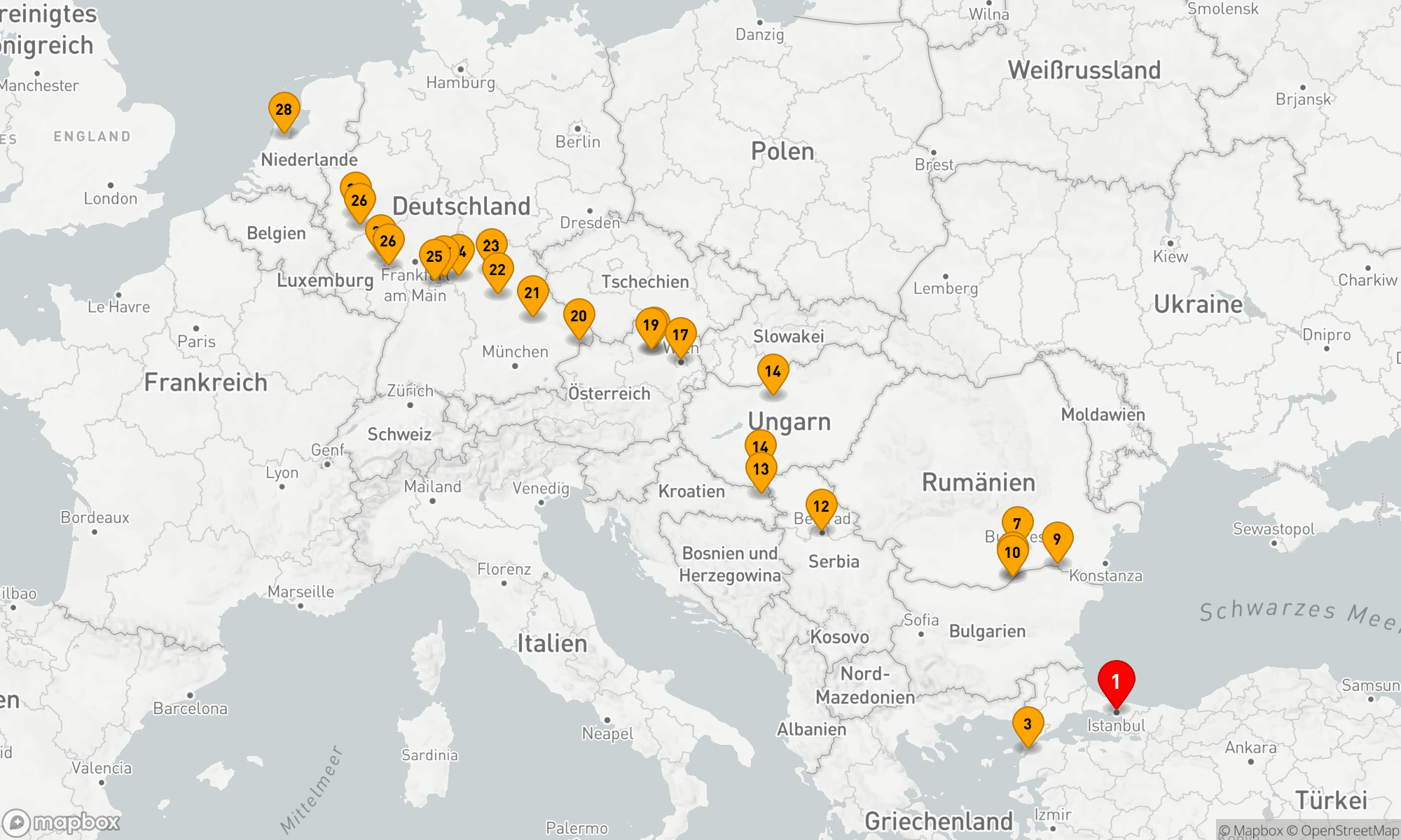 Route 28 Nächte - Nordsee zum Schwarzen Meer mit der Türkei
