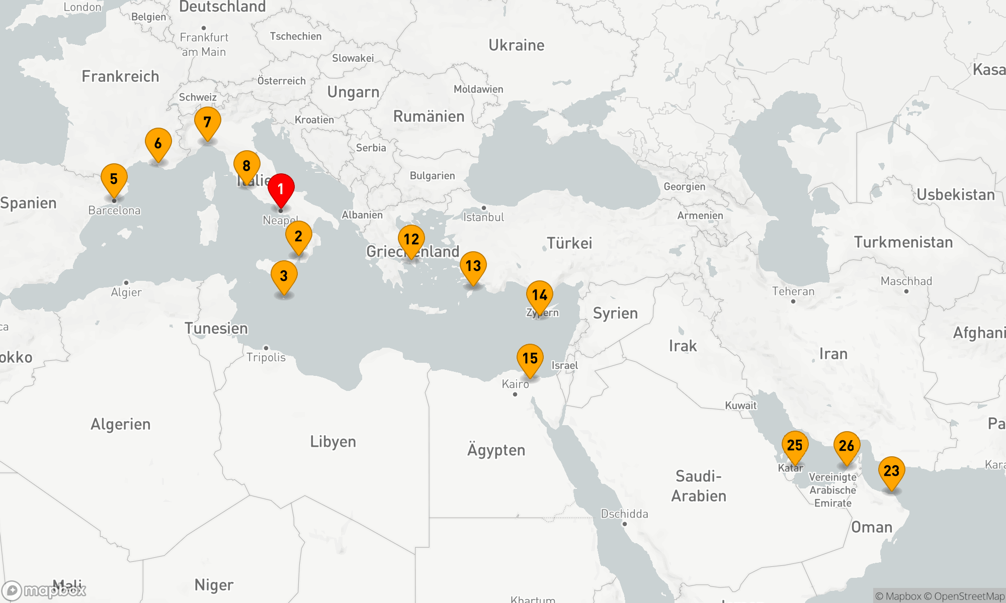 Route 26 Nächte - Mediterrane Entdeckungsreise gen Orient