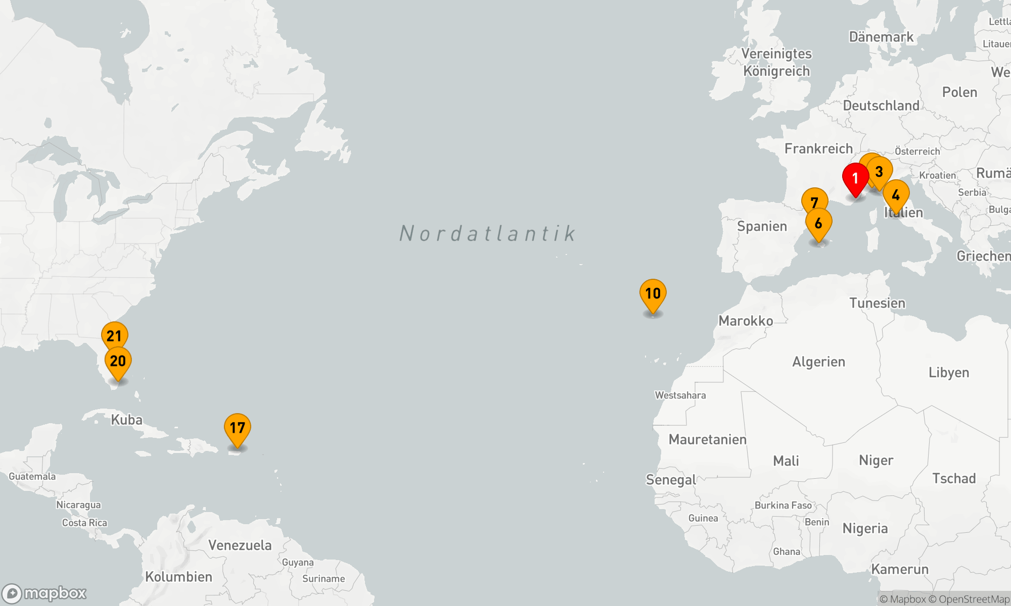 Route 20 Nächte - Von der Riviera in die Neue Welt: Eine Transatlantische Entdeckungsreise