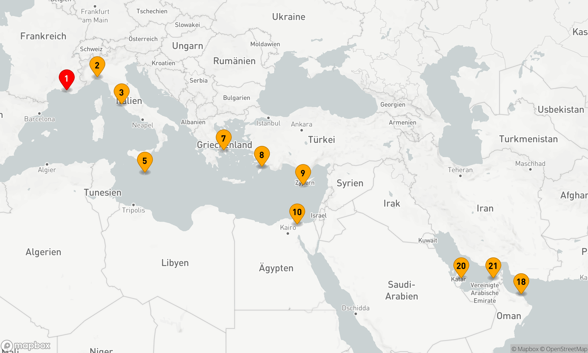 Route 21 Nächte - Von Europa zum Arabischen Glanz