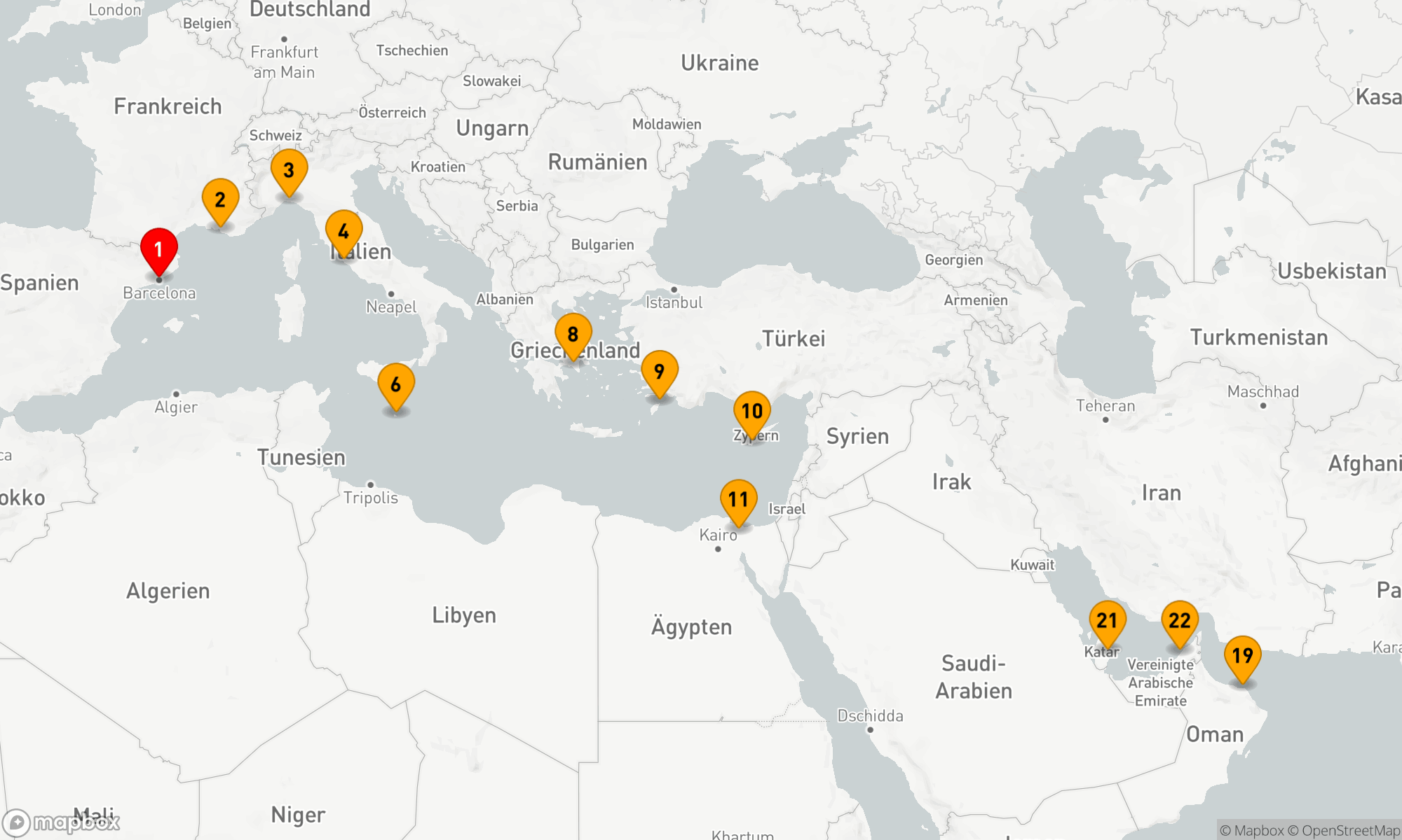 Route 22 Nächte - Von Europa zu den Wundern des Orients - Eine einzigartige Reise