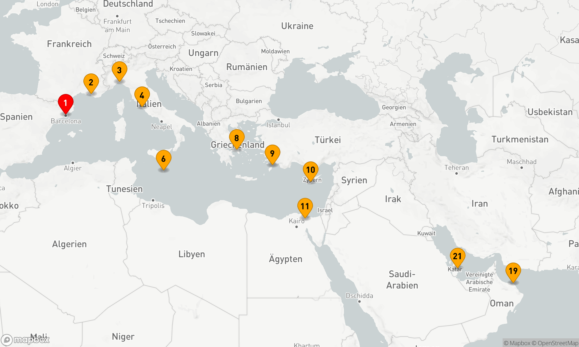 Route 20 Nächte - Von der Mittelmeer-Metropole zur Wüsten-Oase