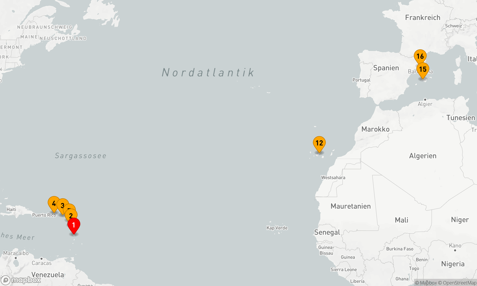 Route 15 Nächte - Karibische Entdeckungsreise nach Europa