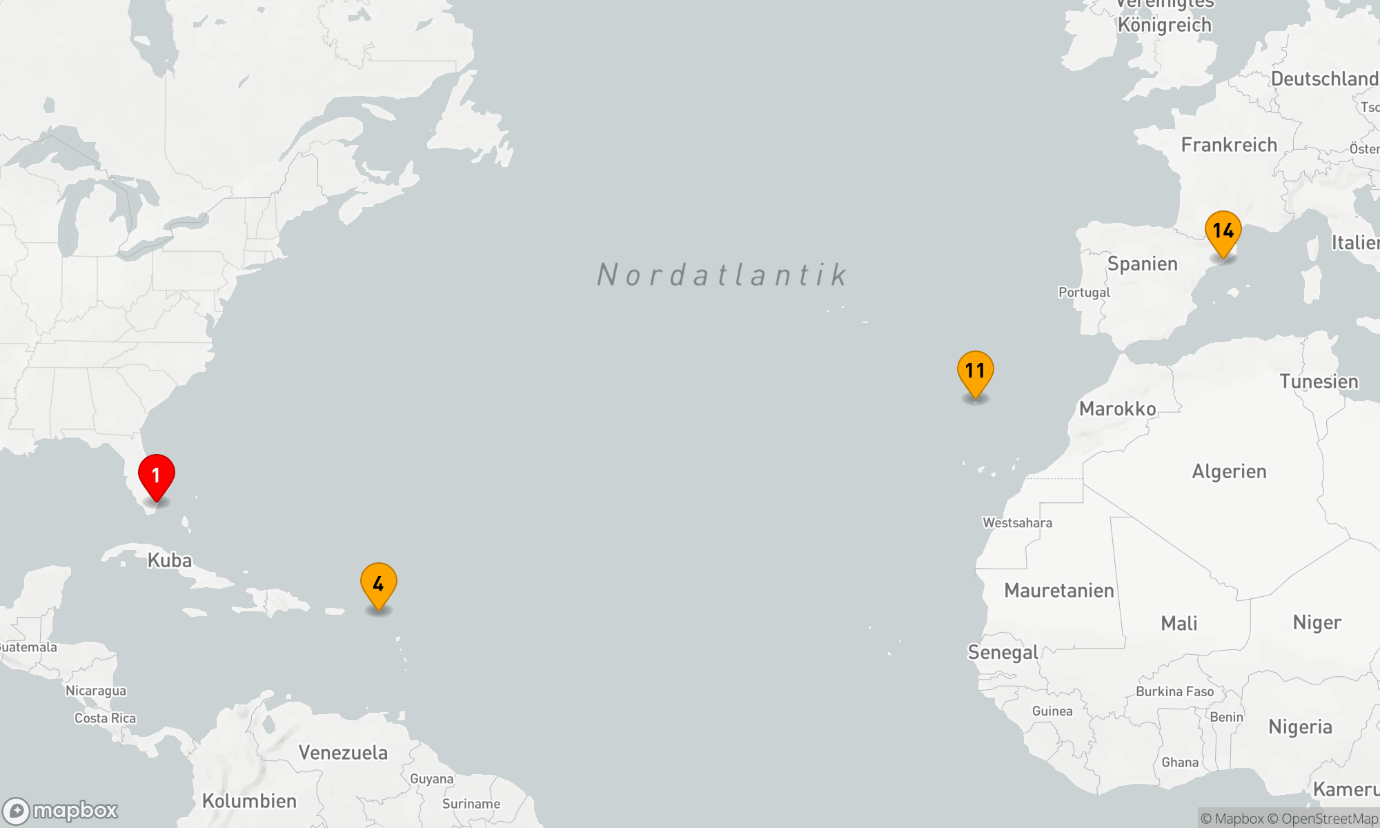 Route 13 Nächte - Transatlantikzauber: Von den Stränden Floridas zu den Kulturen Europas