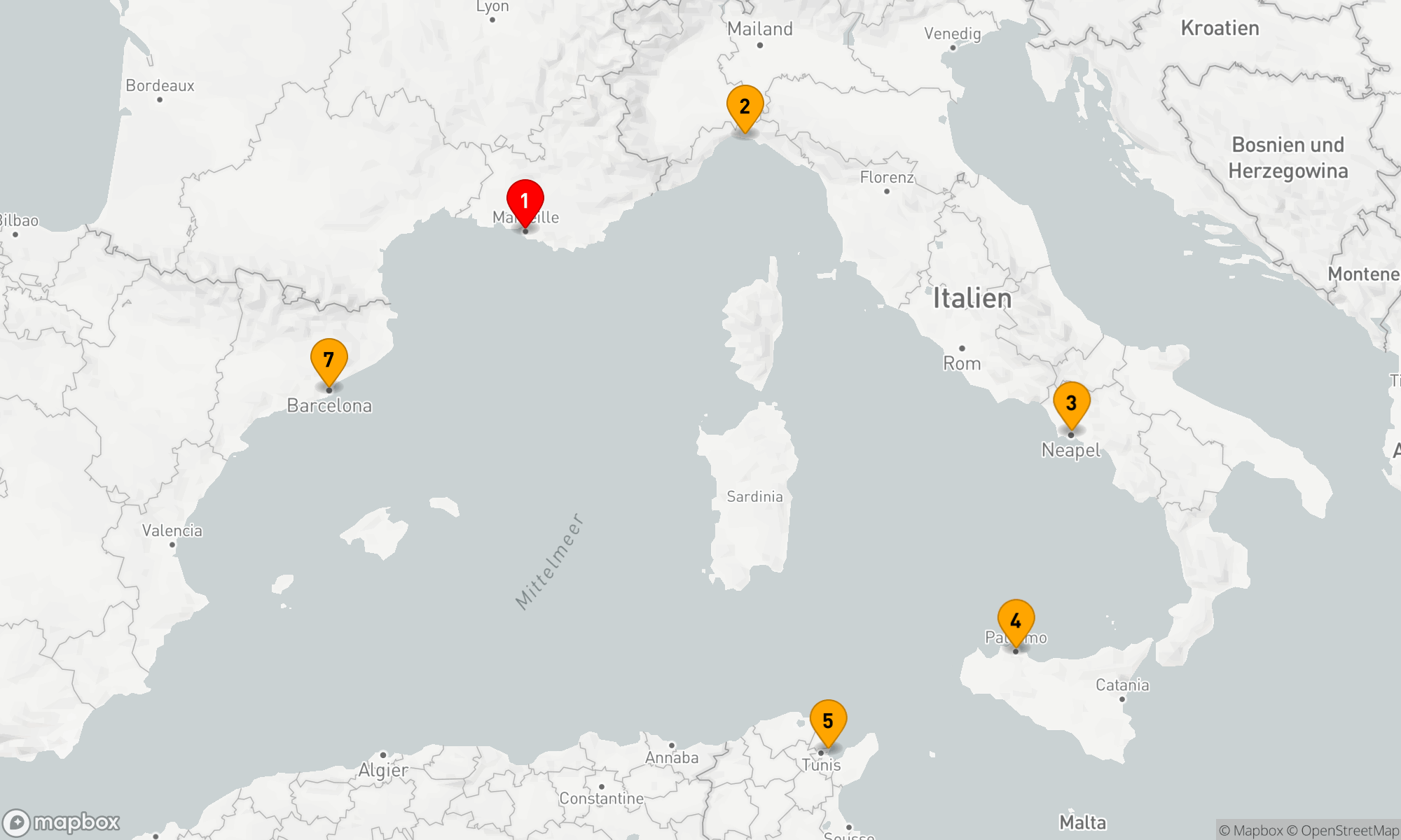 Route 7 Nächte - Mediterrane Entdeckungsfahrt