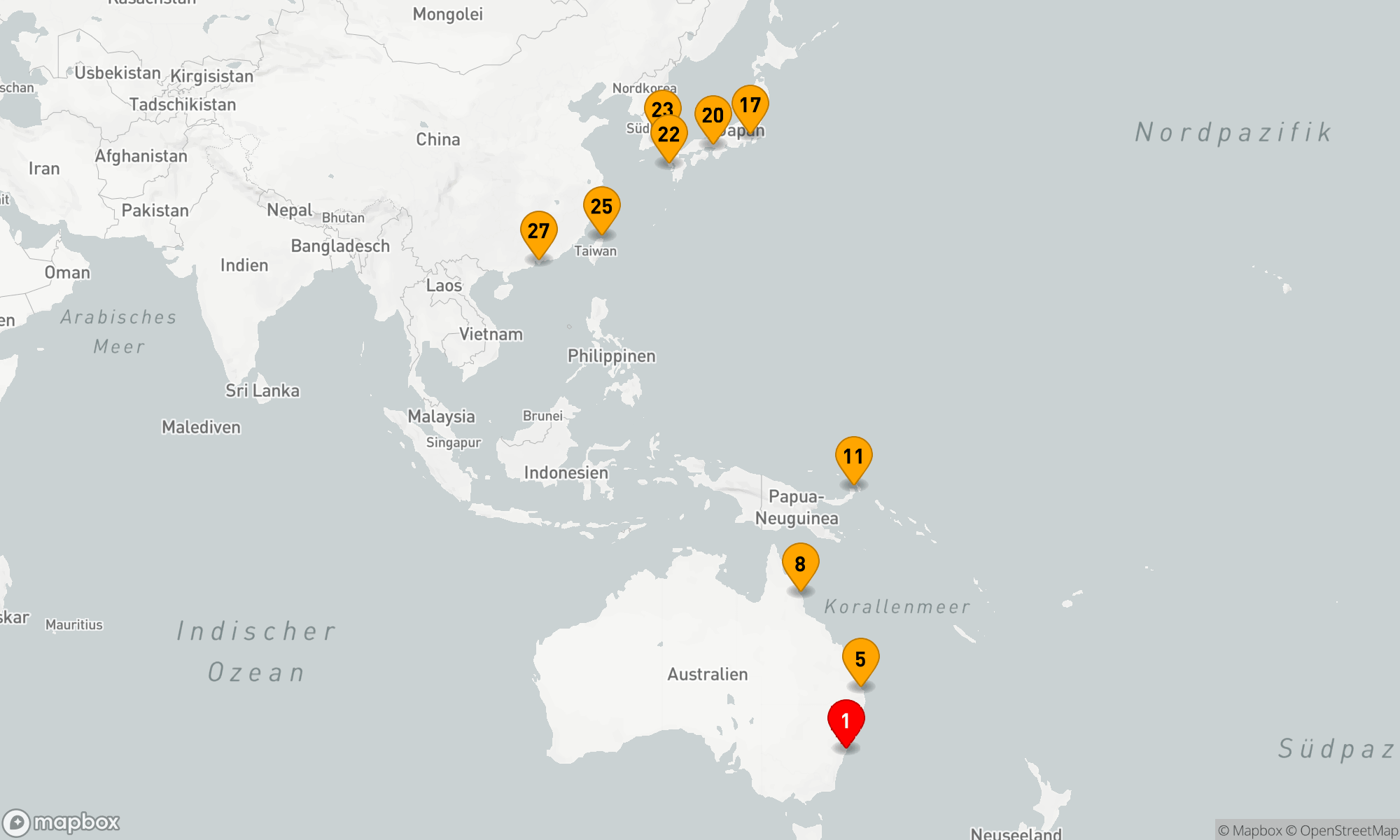 Route 26 Nächte - Odyssee des Pazifiks: Von Sydney nach Hongkong